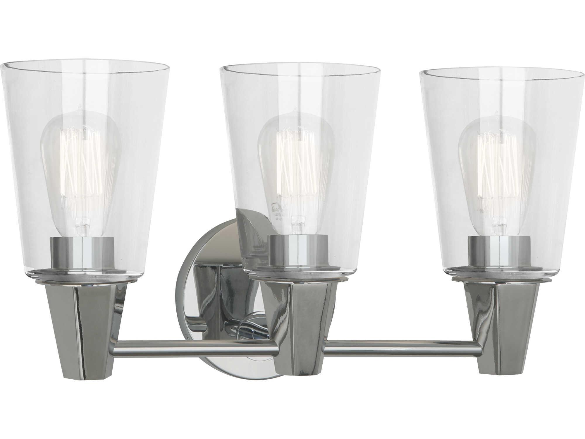 Robert Abbey Wheatley 3-Light Polished Chrome Vanity Light