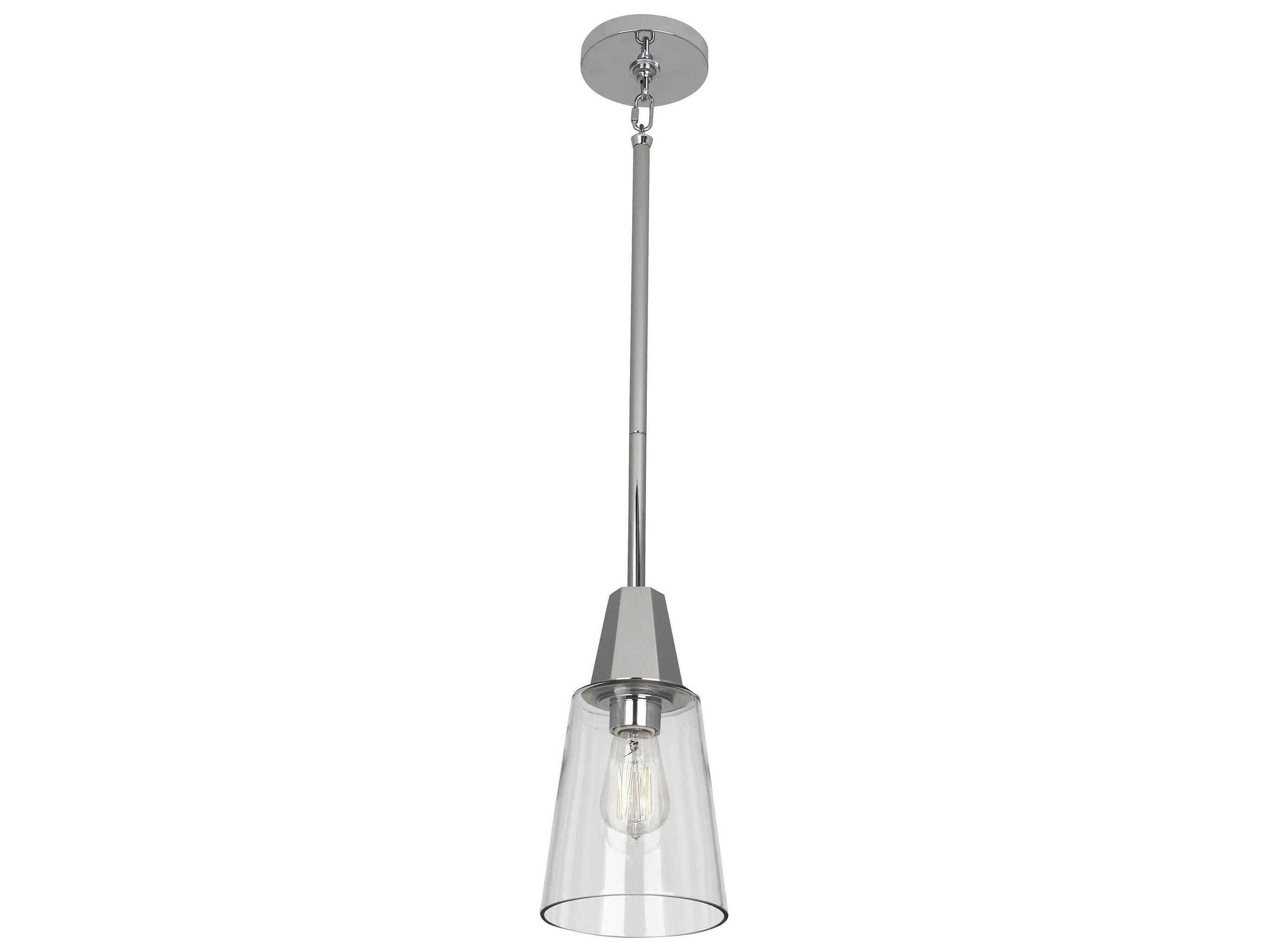 Robert Abbey Wheatley 1-Light Polished Chrome Bell Mini Pendant