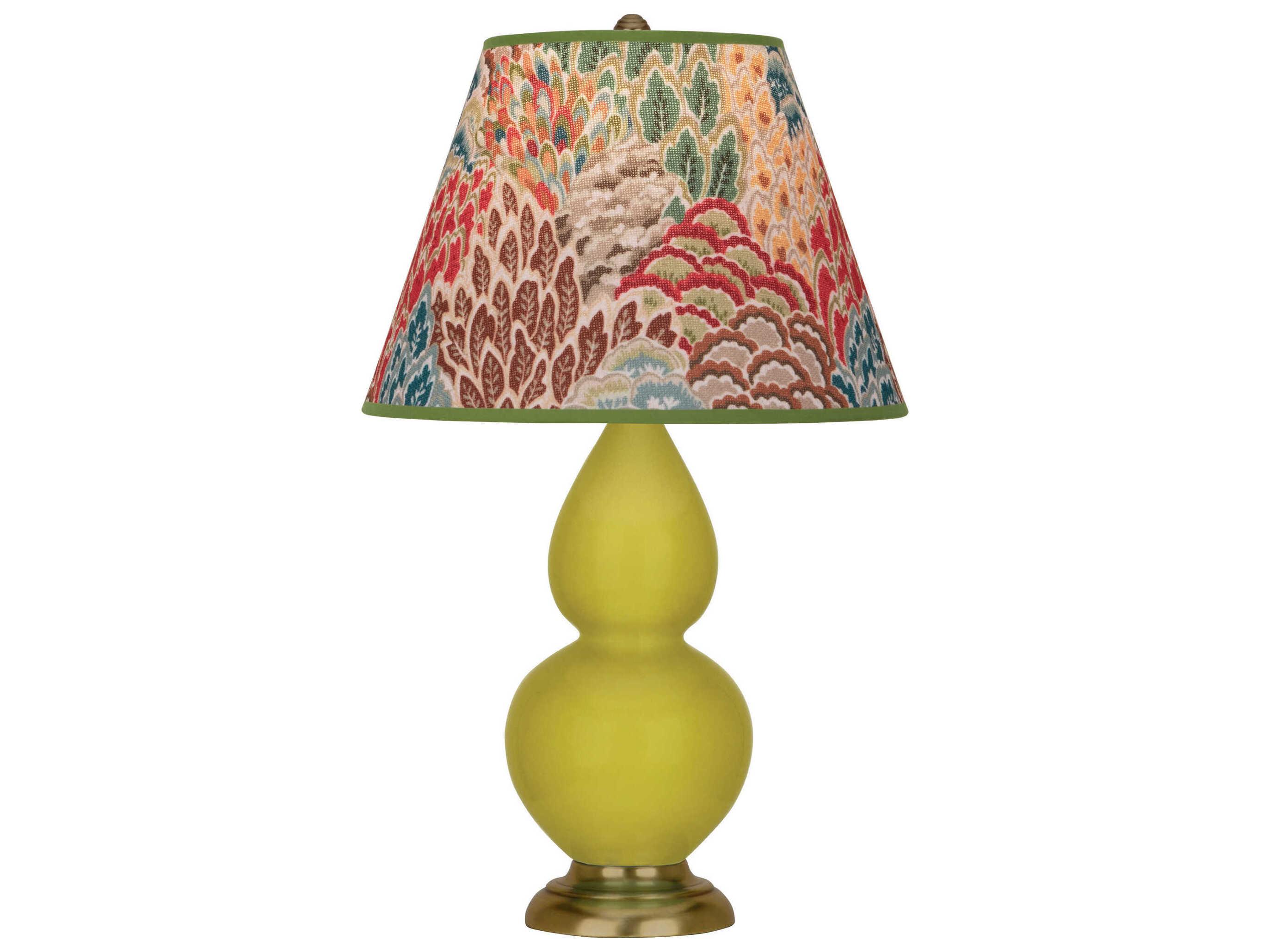 Robert Abbey Small Double Gourd Citron Glazed Yellow Table Lamp