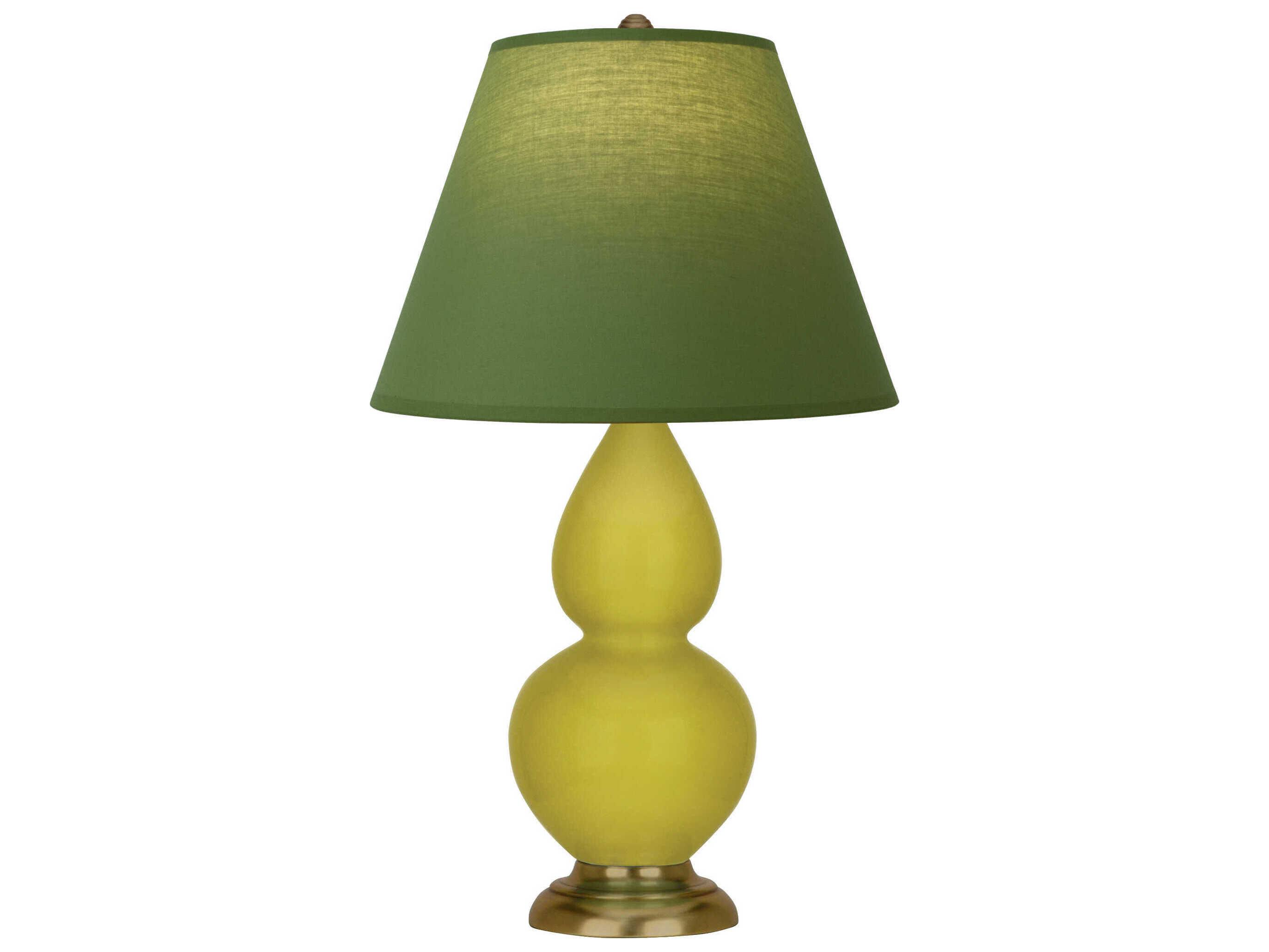 Robert Abbey Small Double Gourd Citron Glazed Yellow Table Lamp