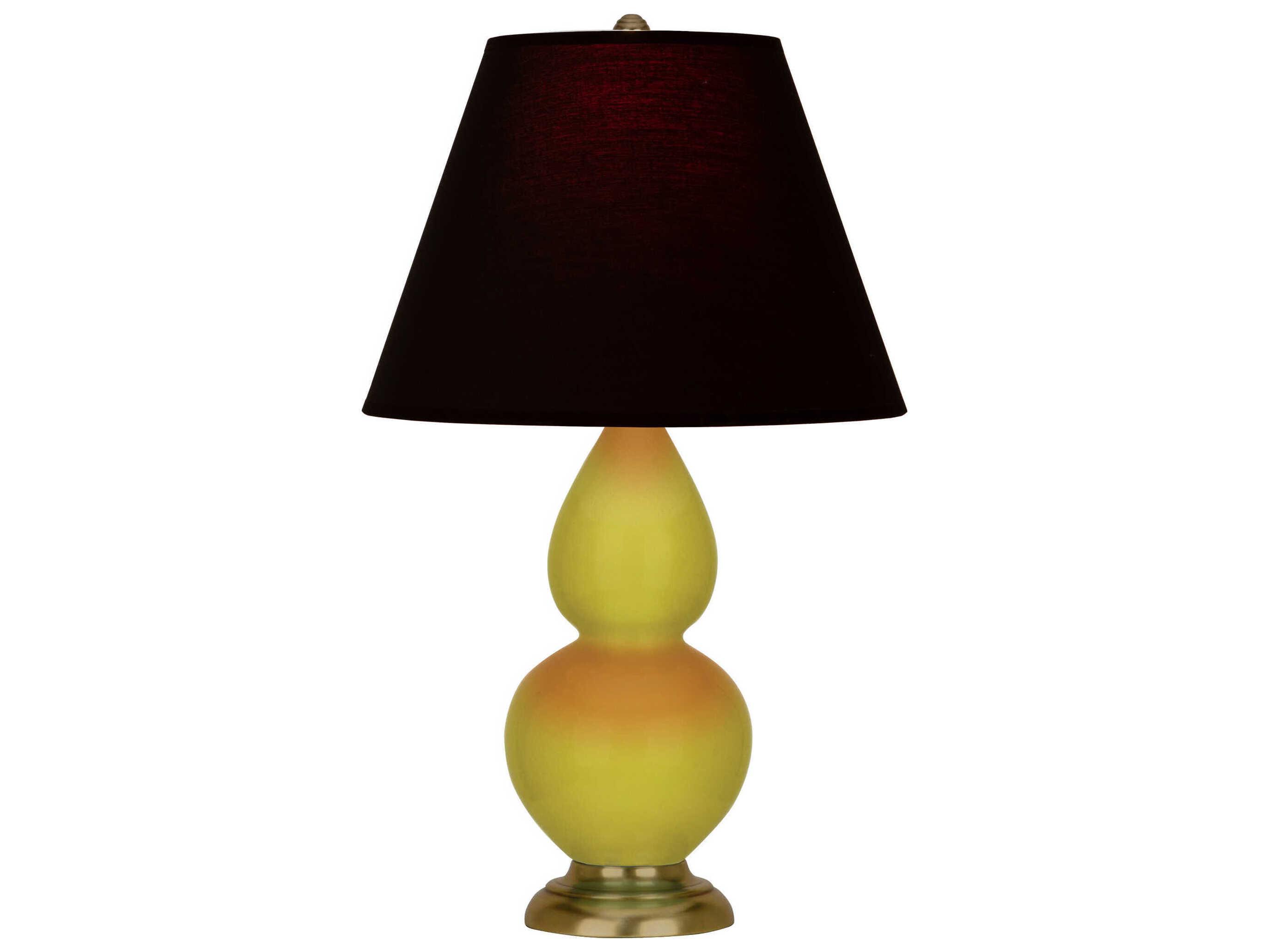 Robert Abbey Small Double Gourd Citron Glazed Yellow Table Lamp