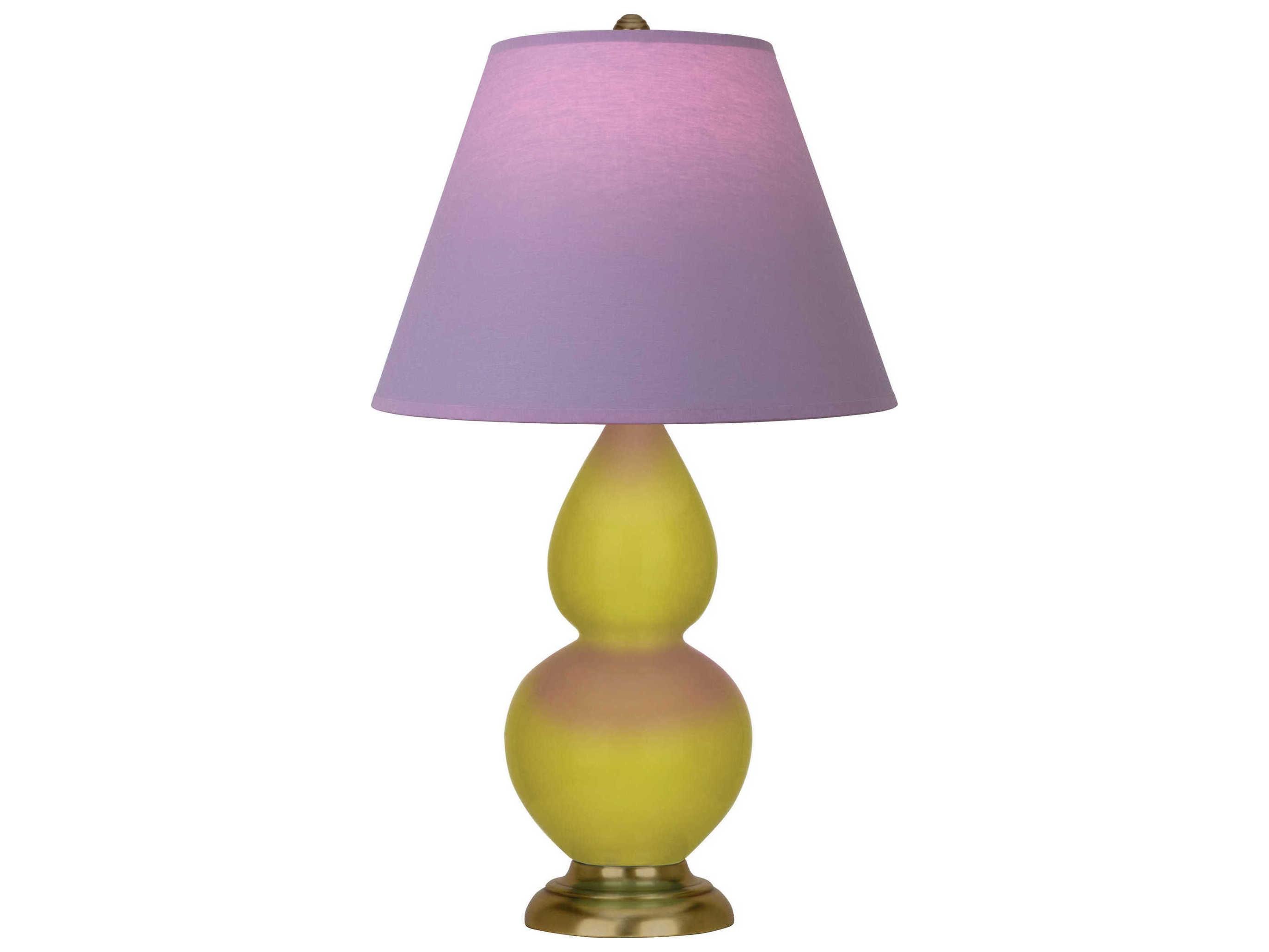 Robert Abbey Small Double Gourd Citron Glazed Yellow Table Lamp