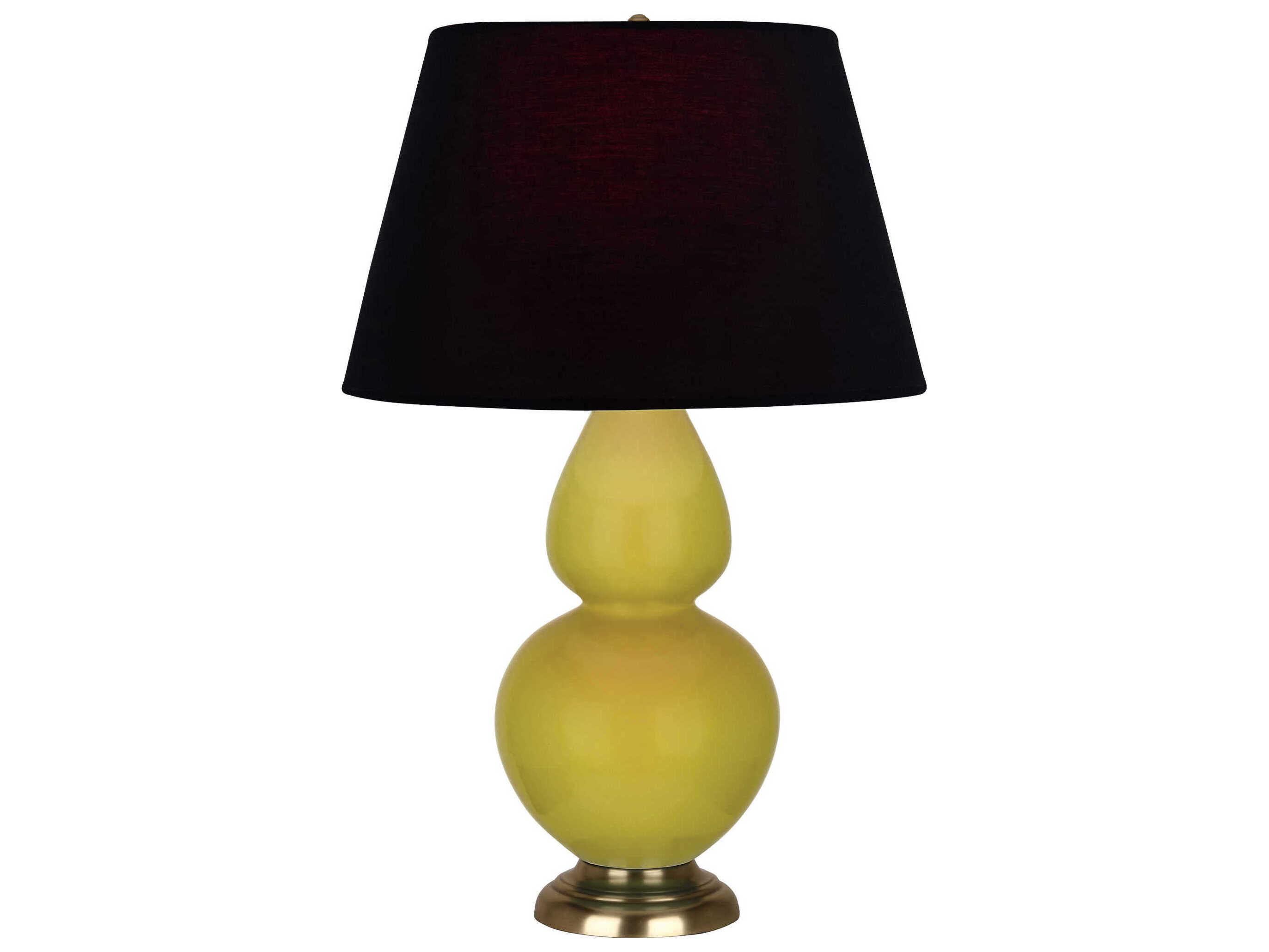 Robert Abbey Double Gourd Citron Glazed Yellow Buffet Lamp