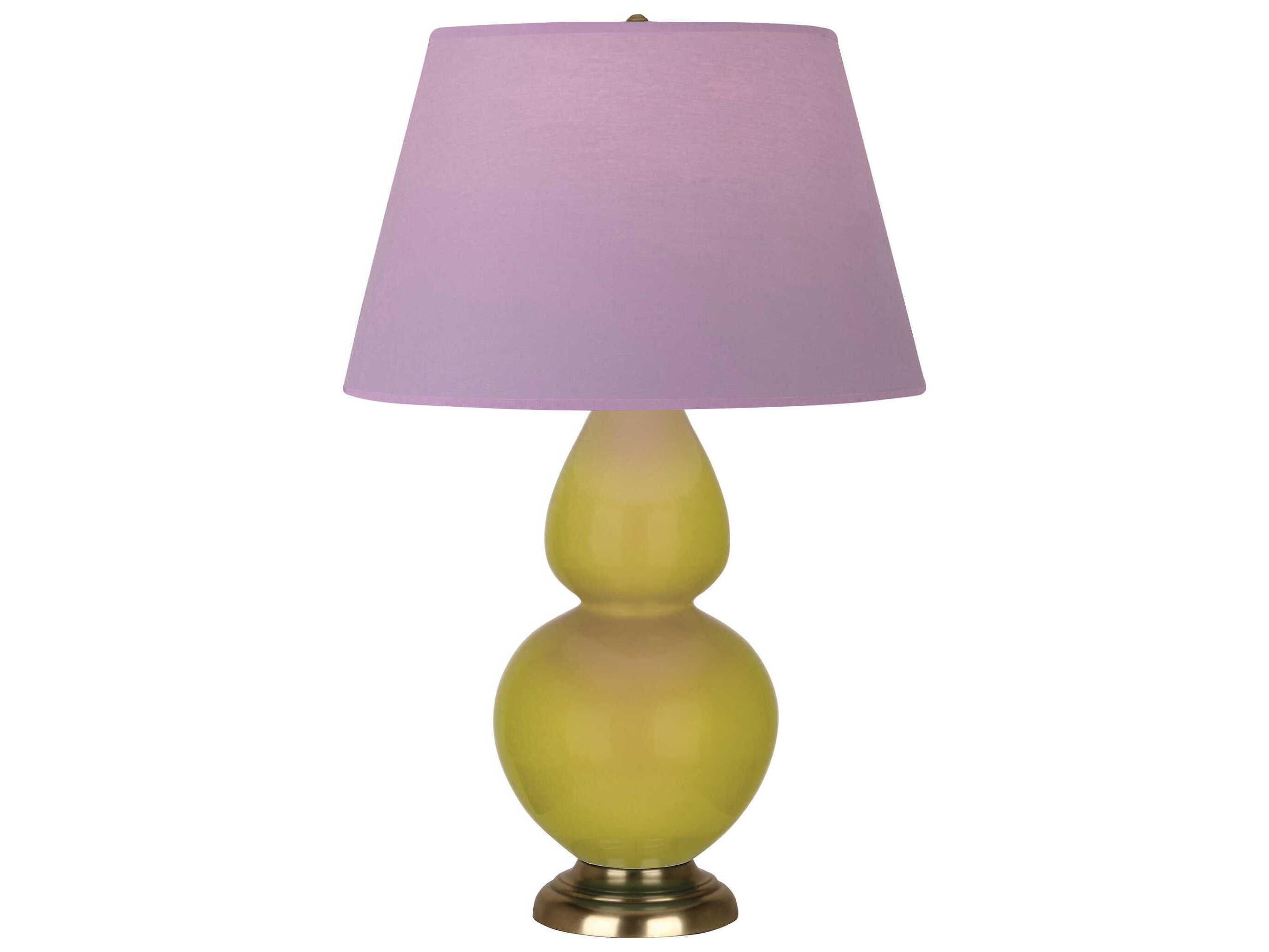 Robert Abbey Double Gourd Citron Glazed Yellow Buffet Lamp