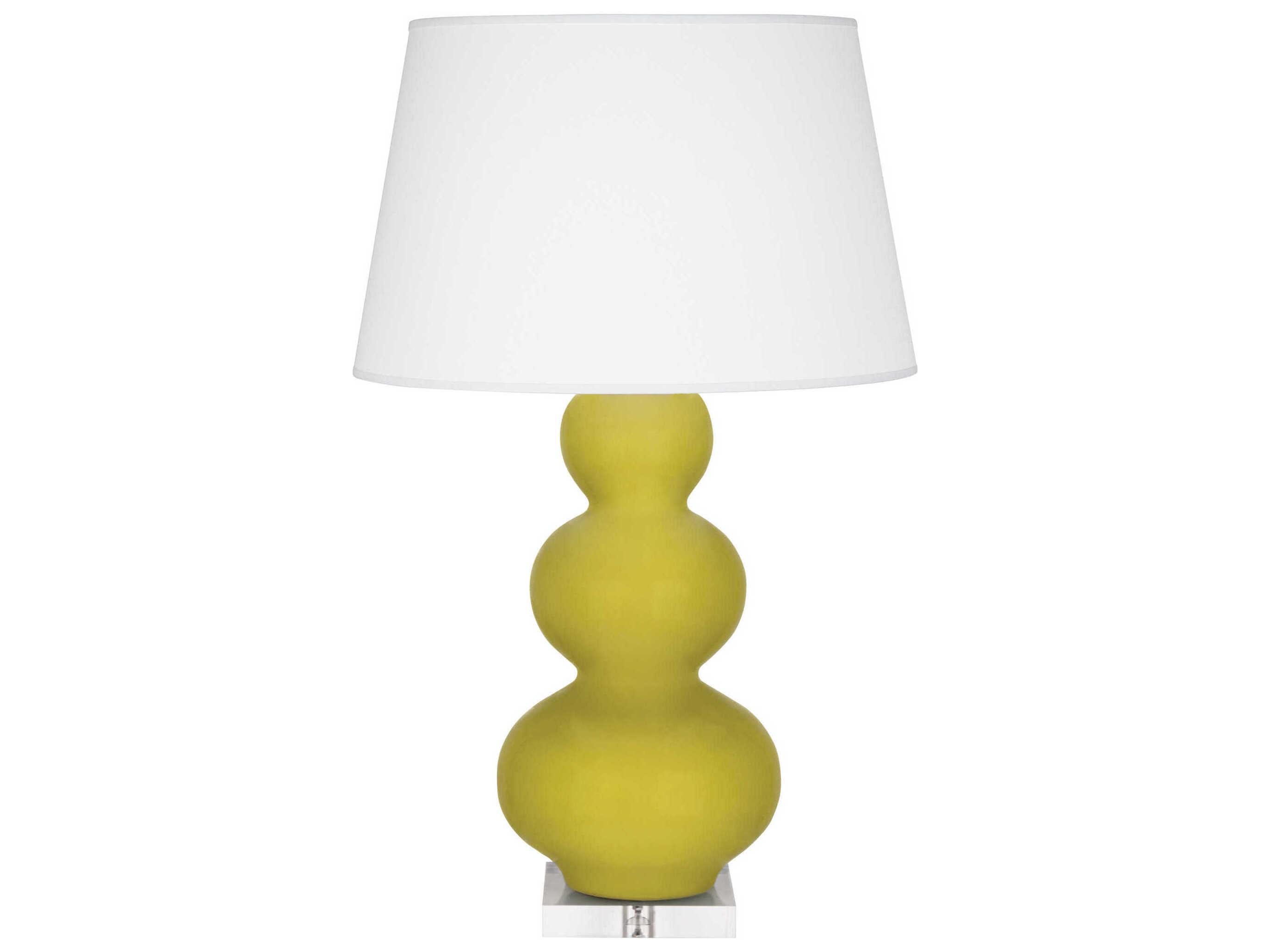 Robert Abbey Triple Gourd Citron Glazed Yellow Buffet Lamp