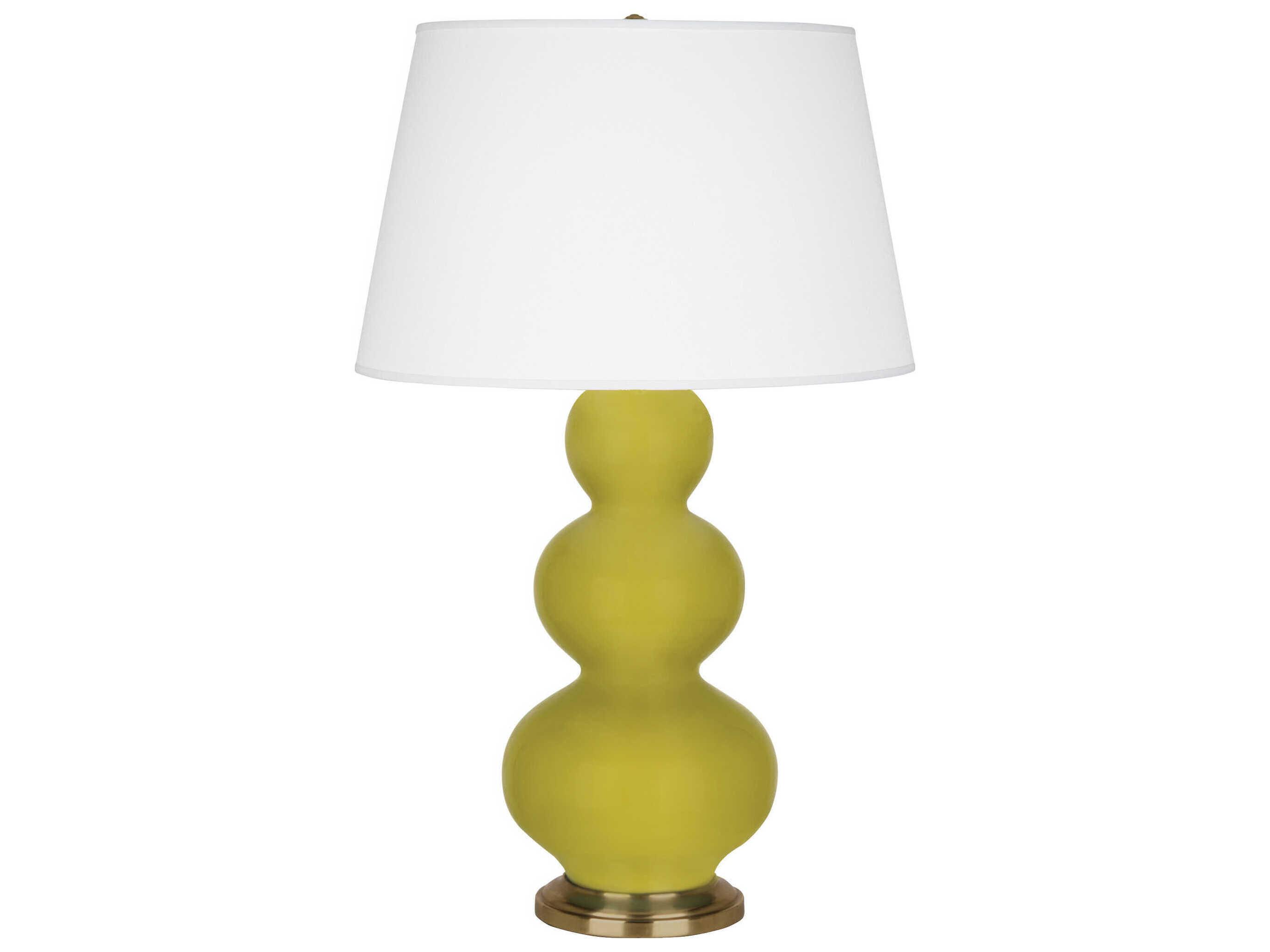 Robert Abbey Triple Gourd Citron Glazed Yellow Buffet Lamp