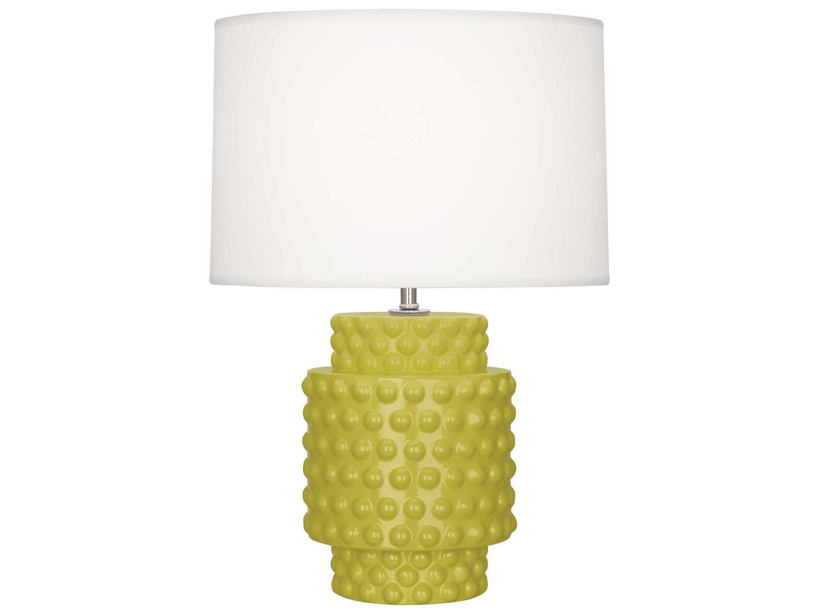 Robert Abbey Dolly Citron Glazed Textured Yellow Table Lamp