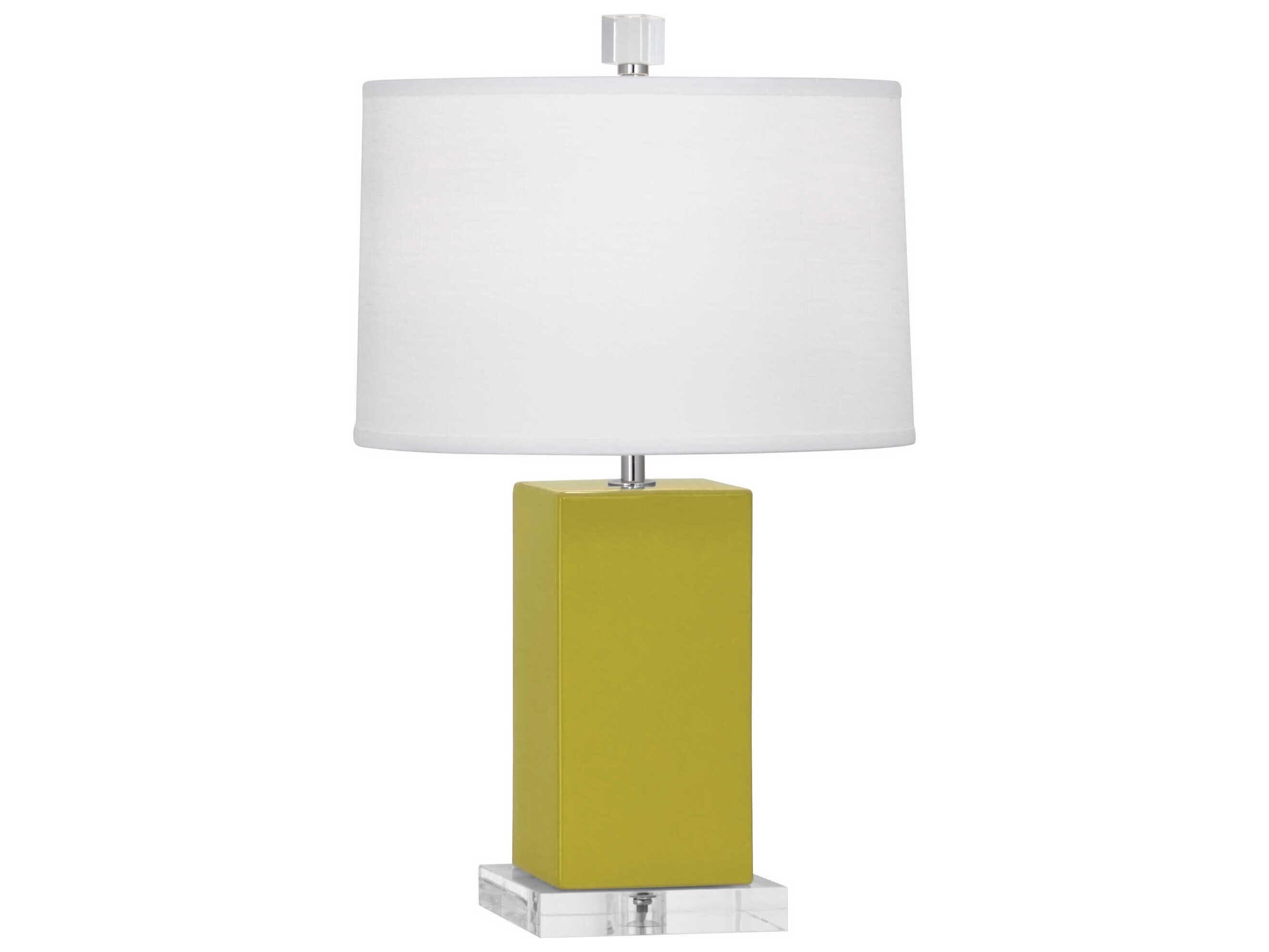 Robert Abbey Harvey Citron Glazed Yellow Table Lamp