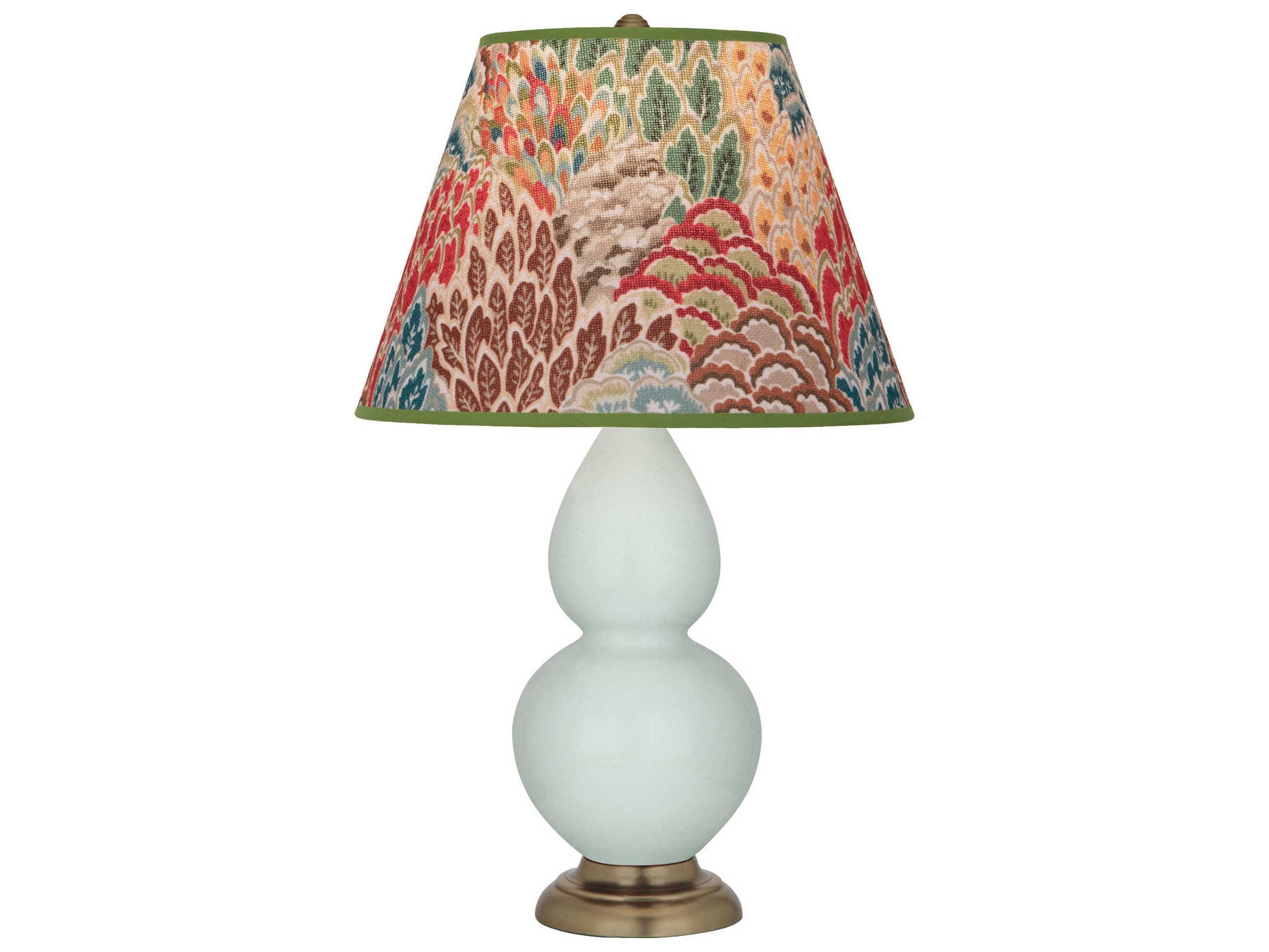 Robert Abbey Small Double Gourd Celadon Glazed Blue Table Lamp