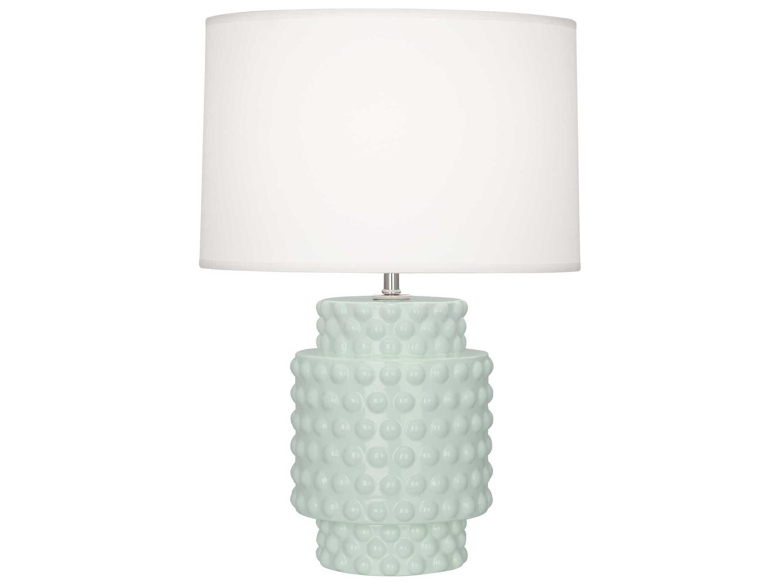 Robert Abbey Dolly Celadon Glazed Textured Green Table Lamp