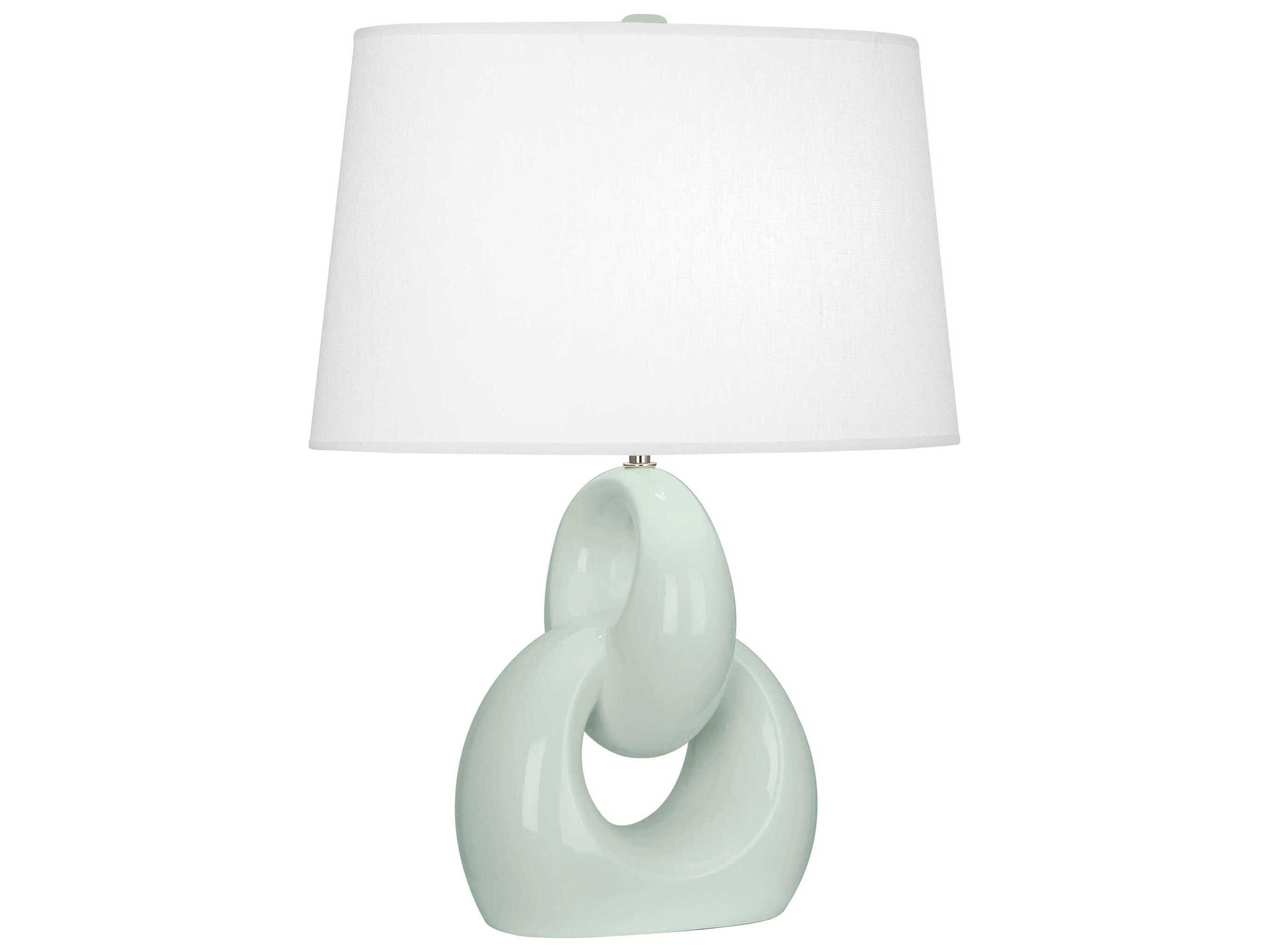 Robert Abbey Fusion Celadon Glazed Polished Nickel Green Buffet Lamp