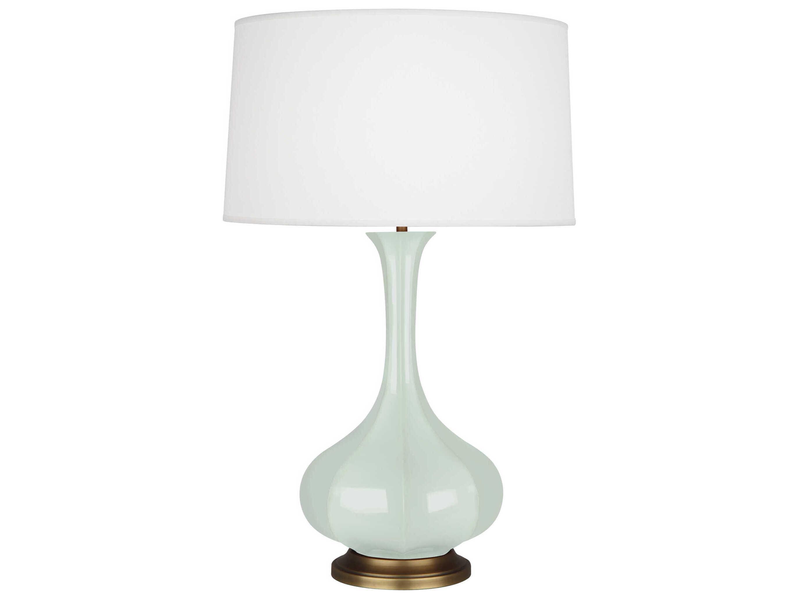 Robert Abbey Pike Celadon Glazed Aged Brass Green Buffet Lamp