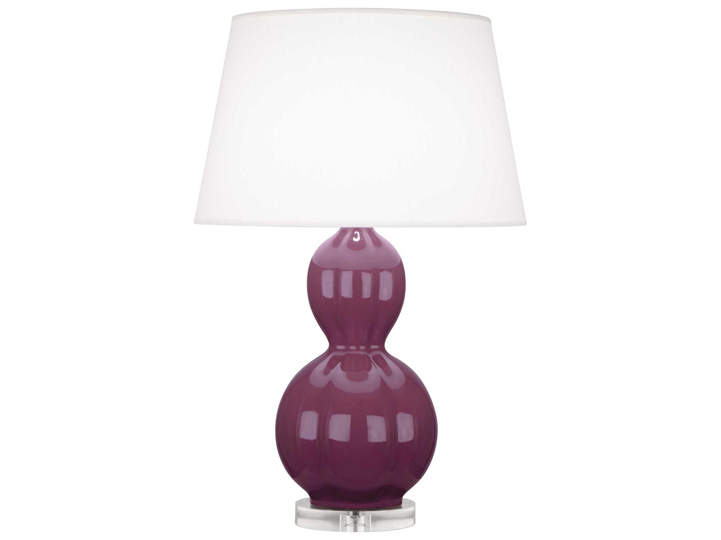 Robert Abbey Williamsburg Randolph Deep Mauve Glazed Lucite Purple Buffet Lamp