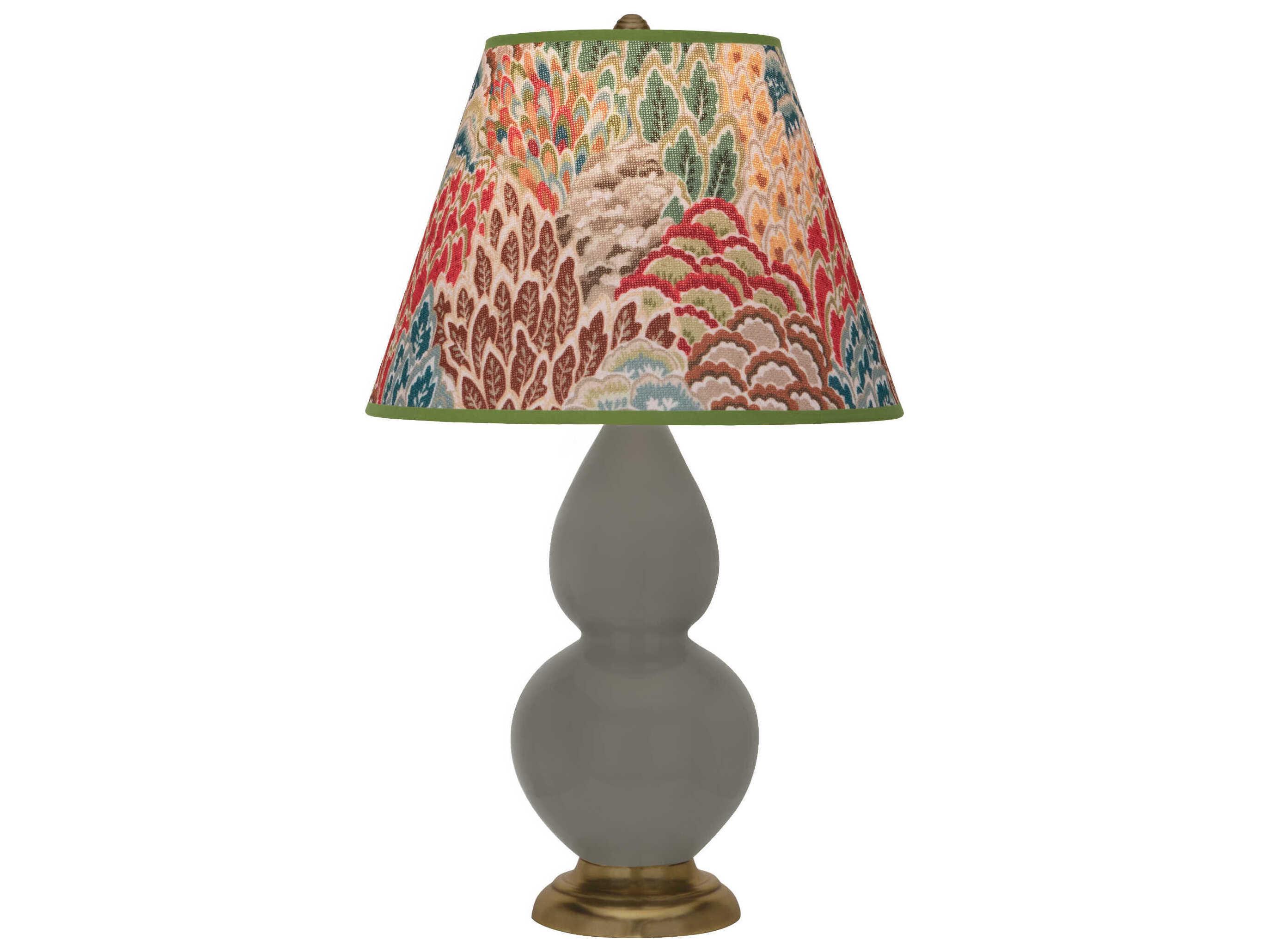 Robert Abbey Small Double Gourd Ash Glazed Gray Table Lamp