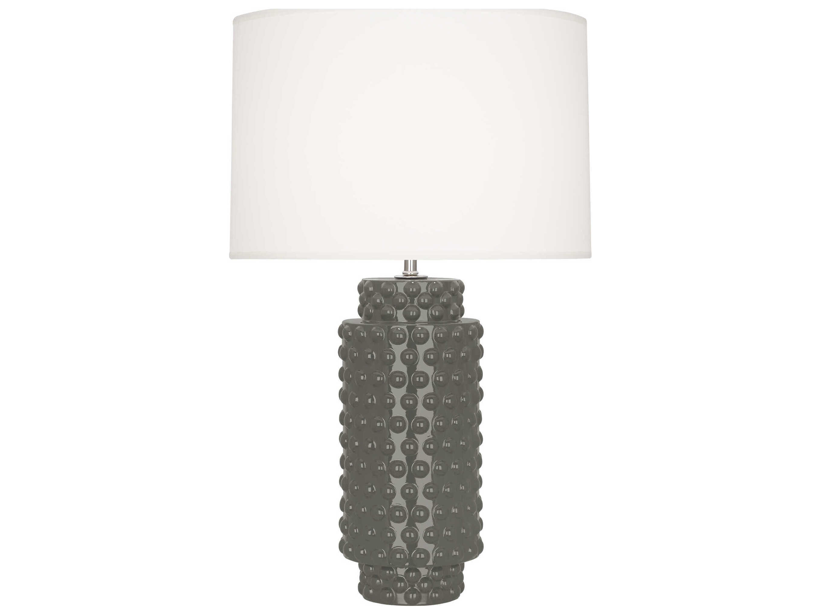 Robert Abbey Dolly Ash Glazed Textured Gray Buffet Lamp