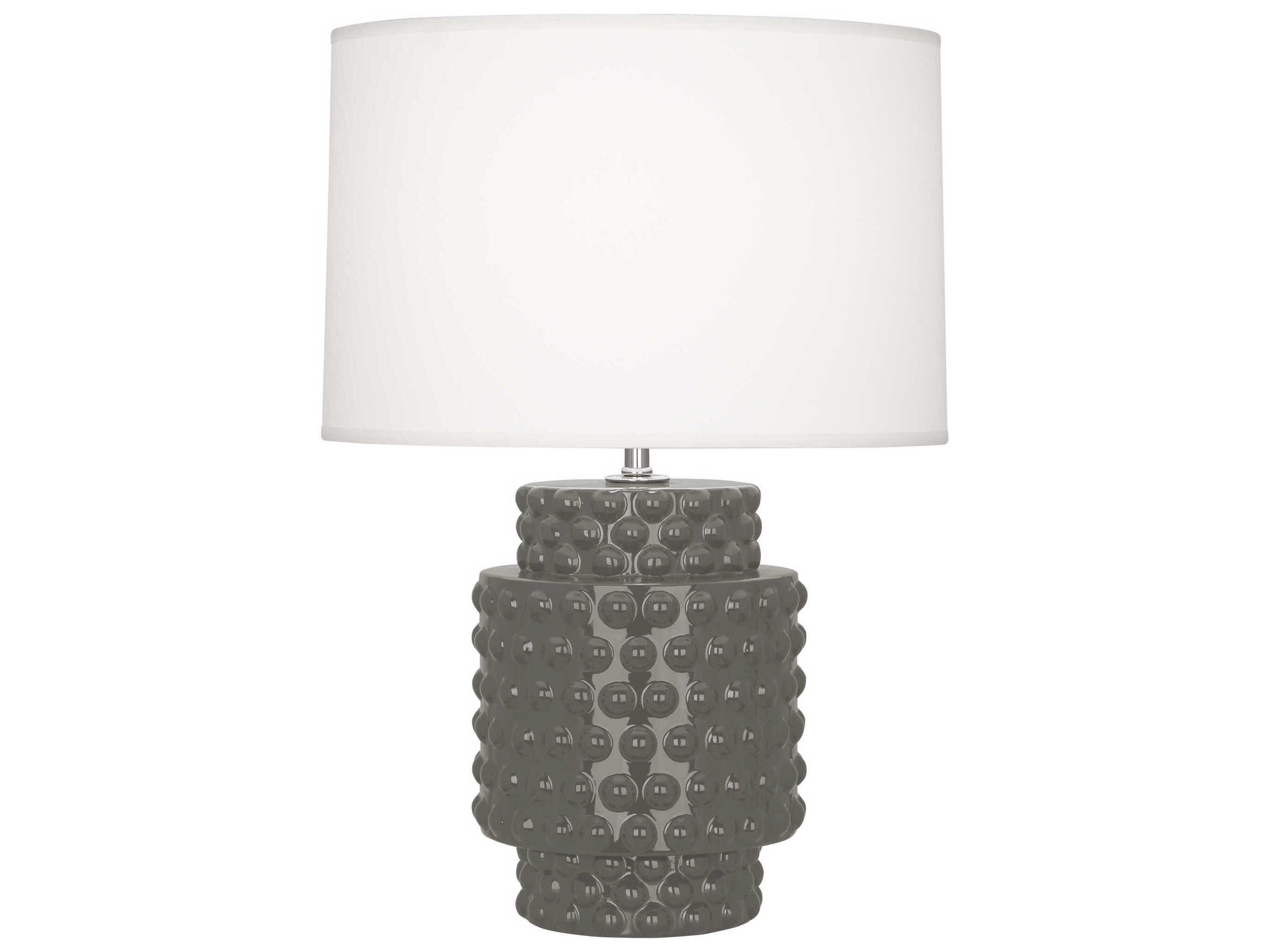 Robert Abbey Dolly Ash Glazed Textured Gray Table Lamp