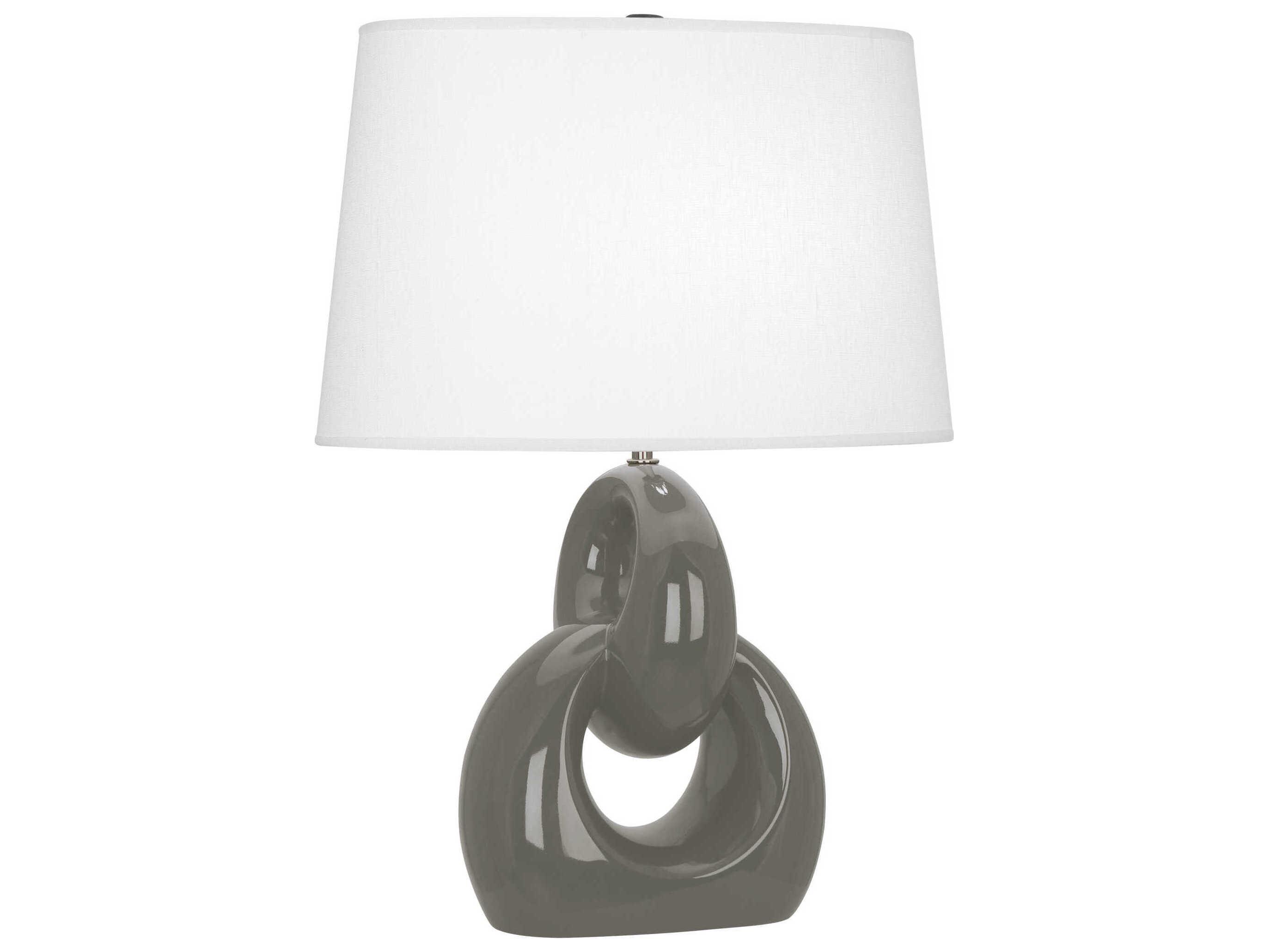 Robert Abbey Fusion Ash Glazed Polished Nickel Buffet Lamp