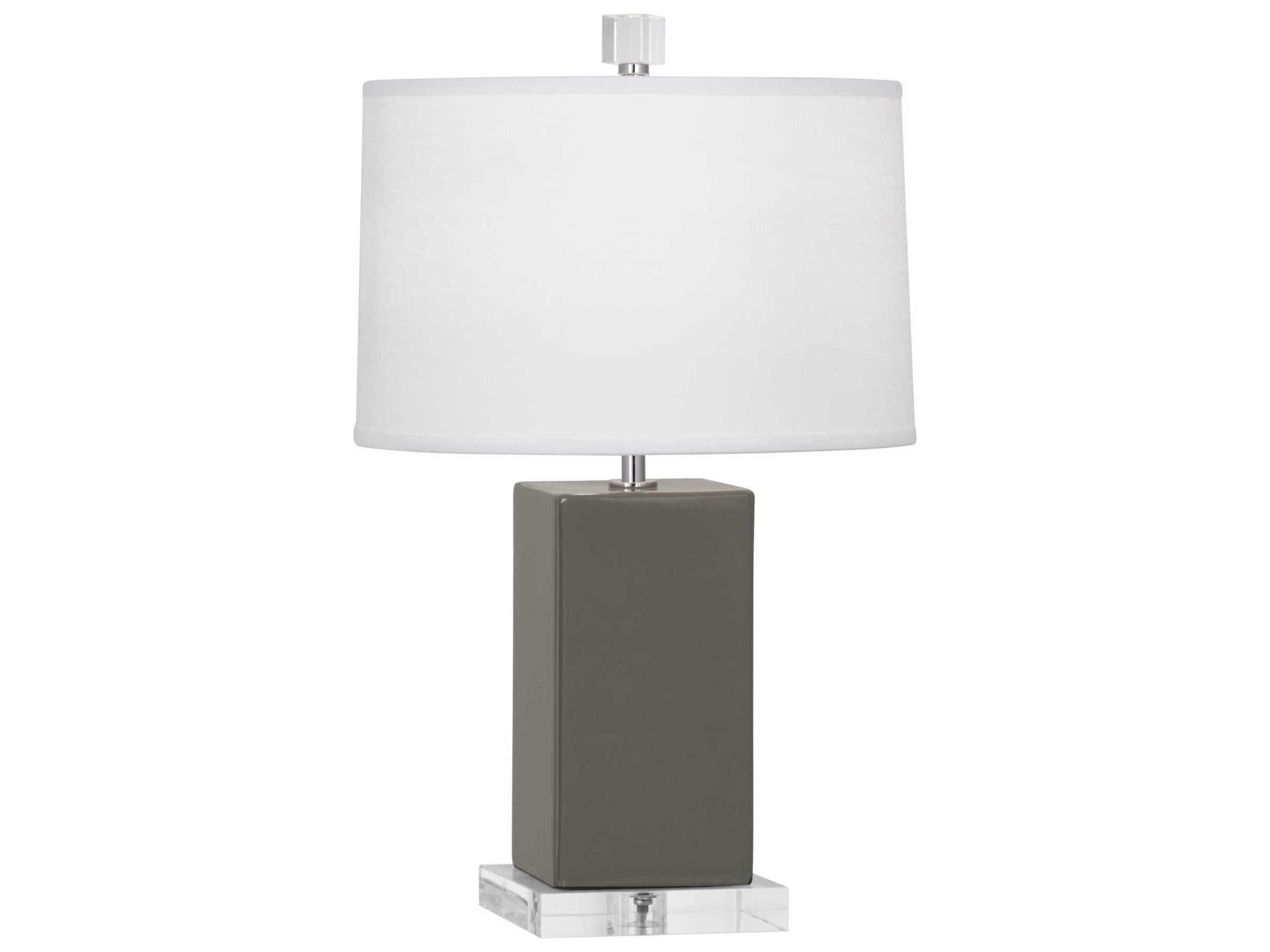Robert Abbey Harvey Ash Glazed Gray Table Lamp