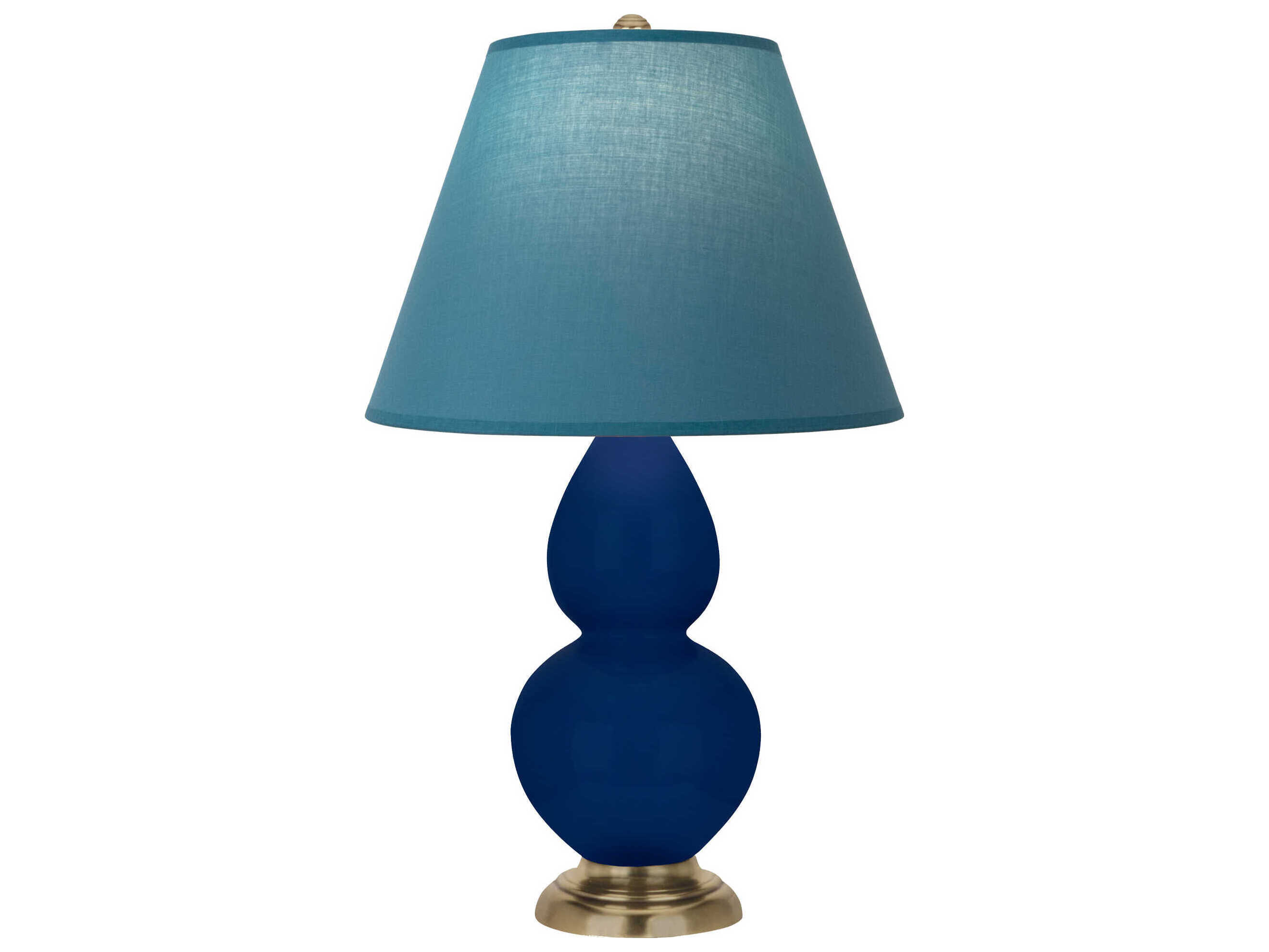 Robert Abbey Small Double Gourd Cobalt Glazed Blue Table Lamp