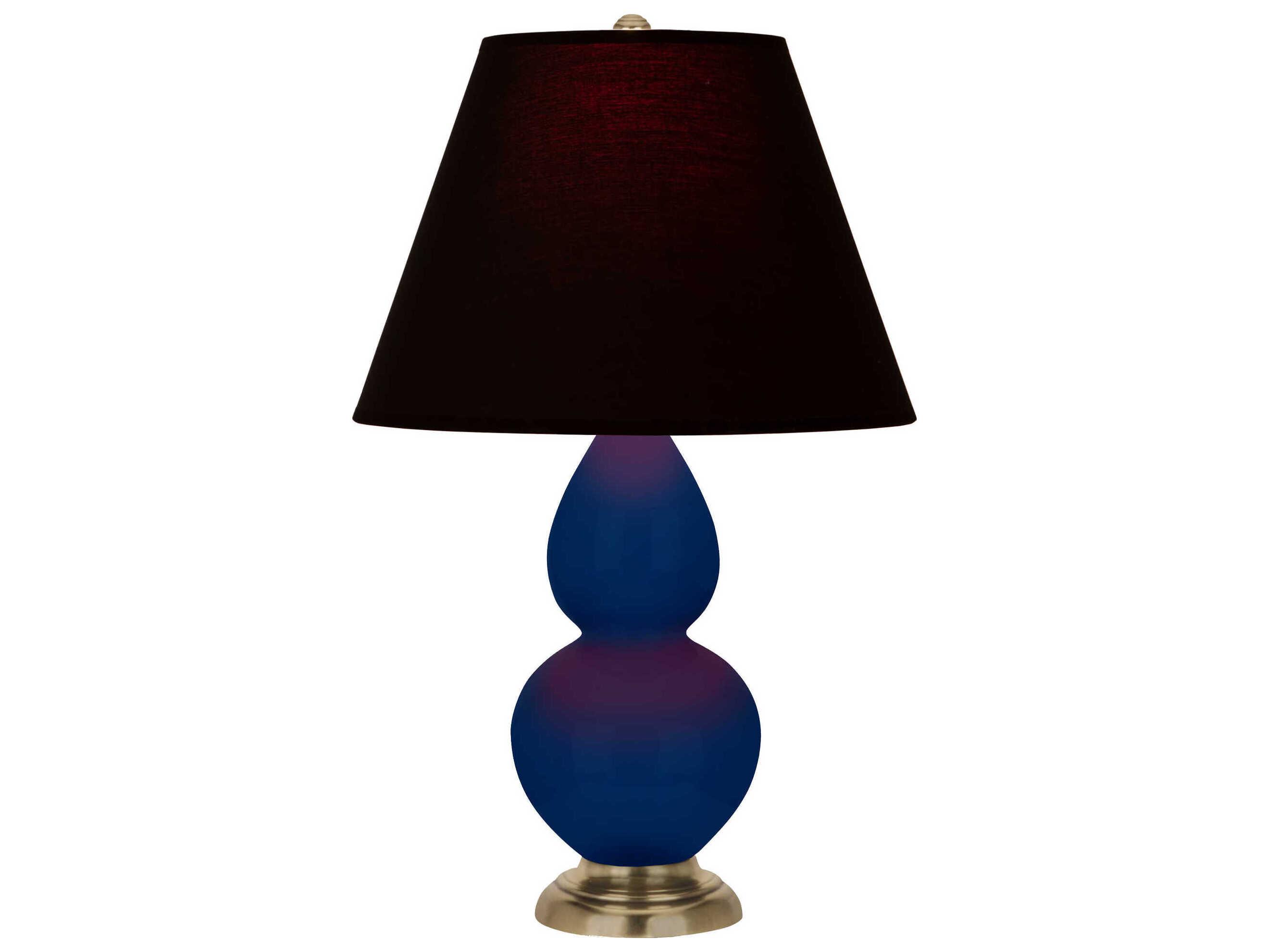 Robert Abbey Small Double Gourd Cobalt Glazed Blue Table Lamp