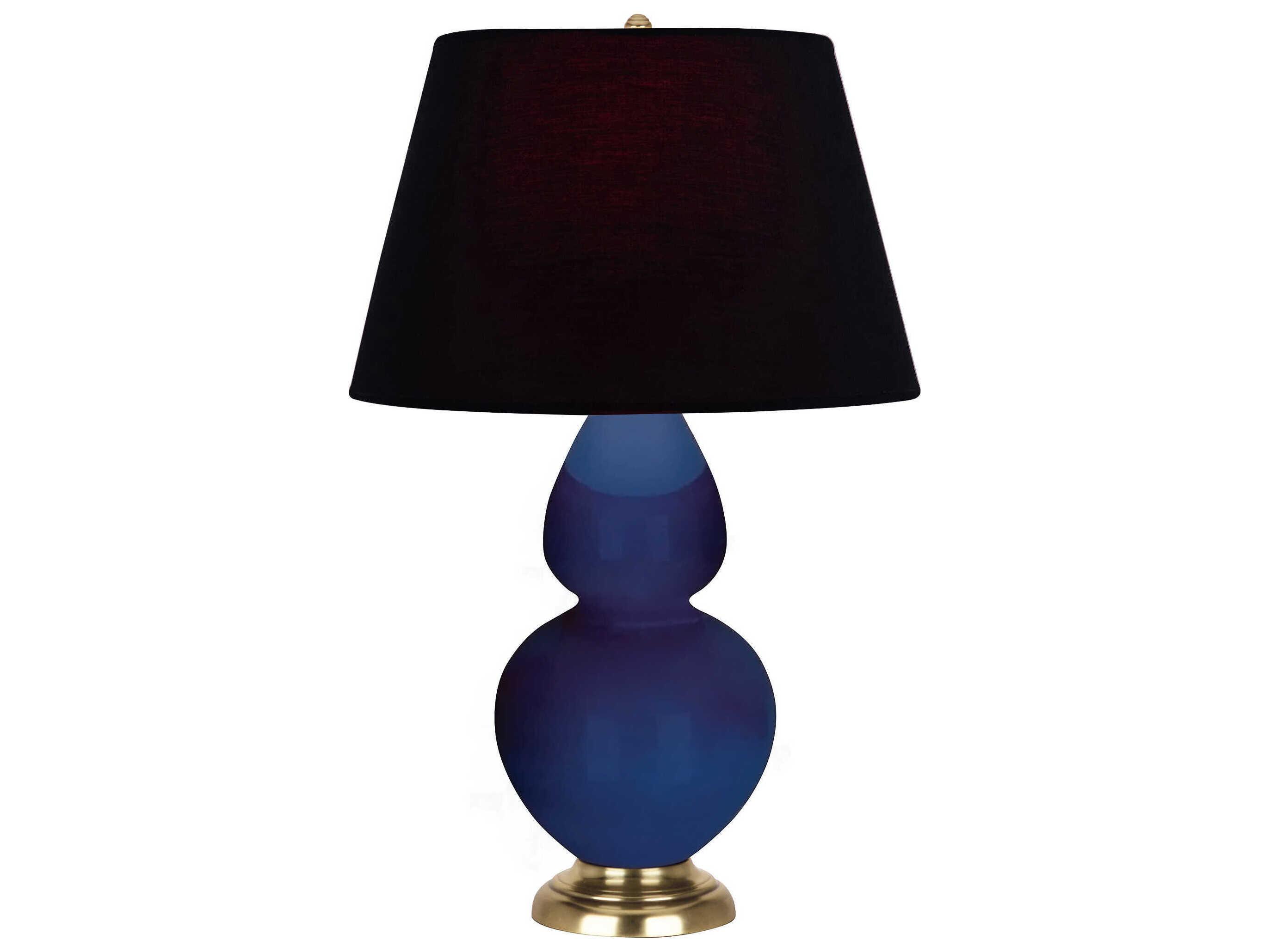 Robert Abbey Double Gourd Cobalt Glazed Blue Buffet Lamp