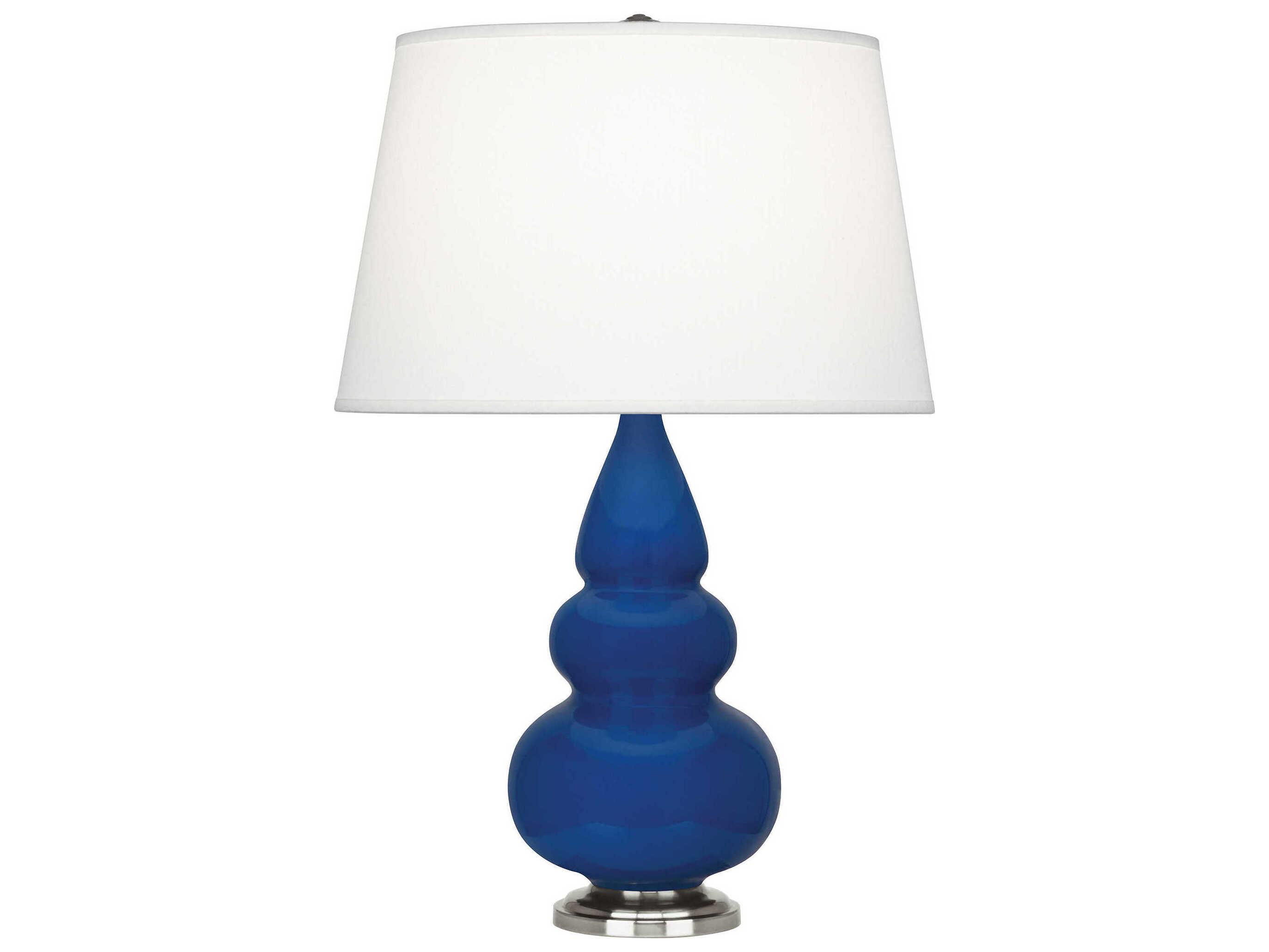 Robert Abbey Small Triple Gourd Cobalt Glazed Blue Table Lamp