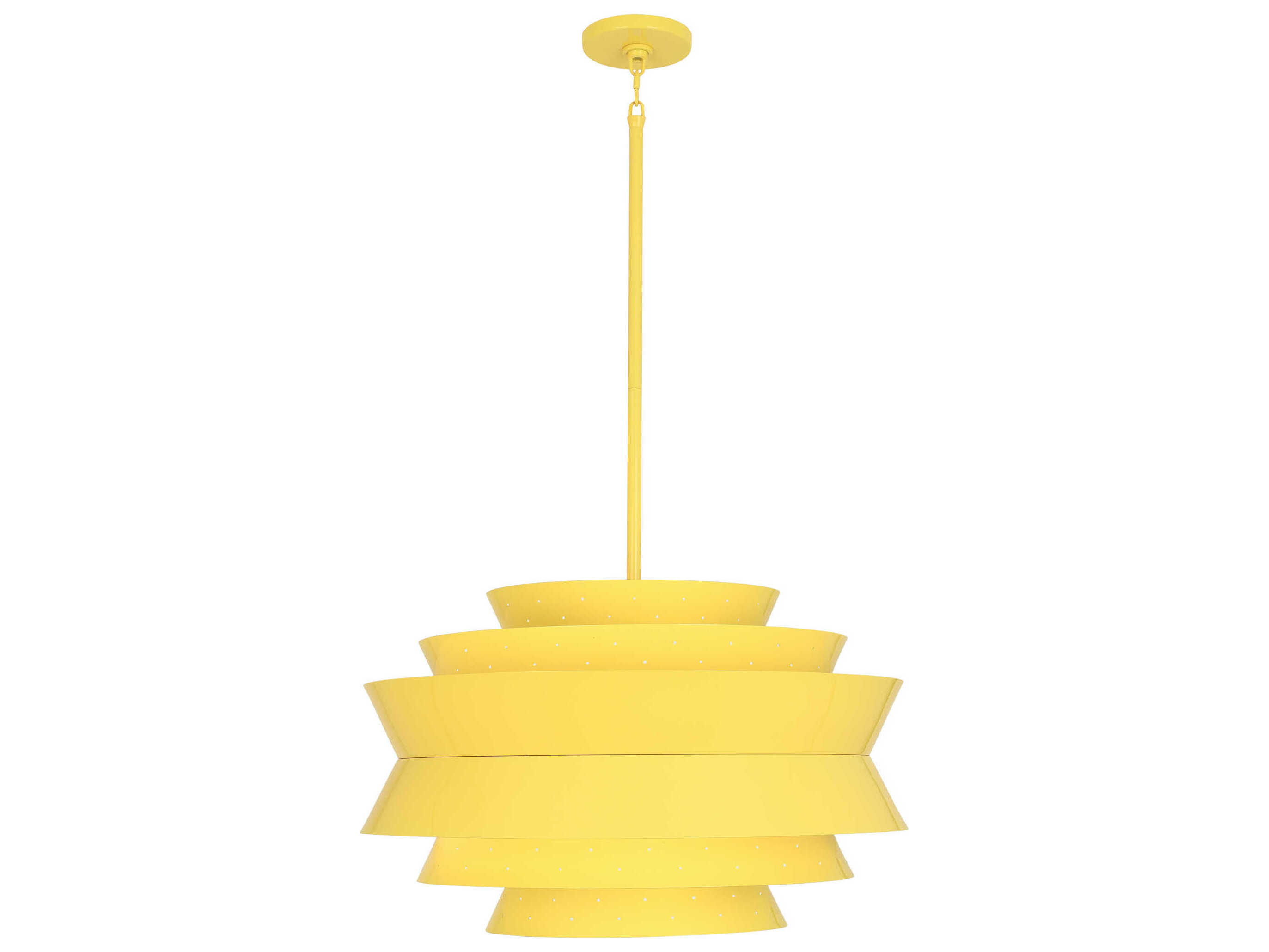 Robert Abbey Pierce 3-Light Canary Yellow Gloss Tiered Pendant