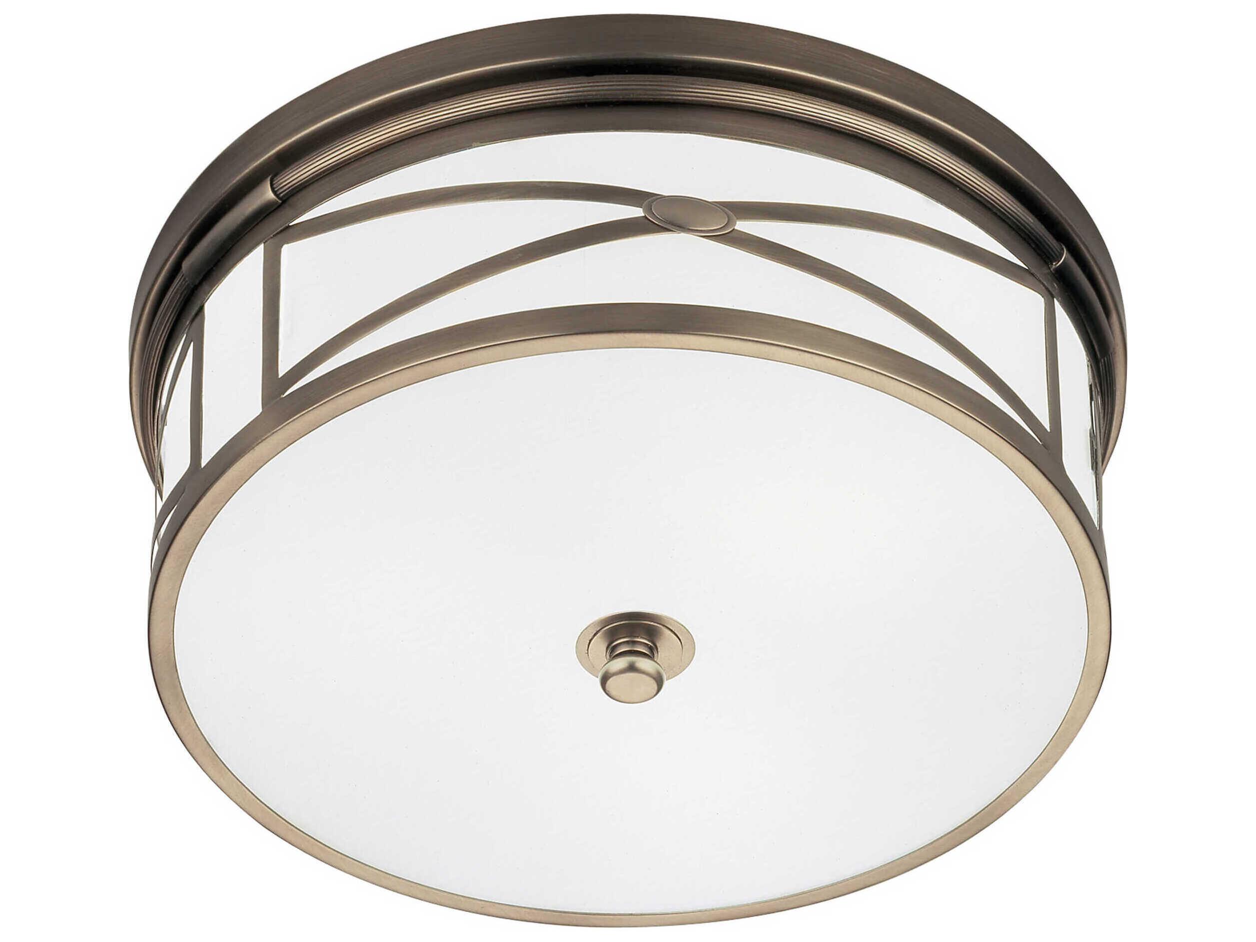 Robert Abbey Chase 3-Light Dark Antique Nickel Round Flush Mount