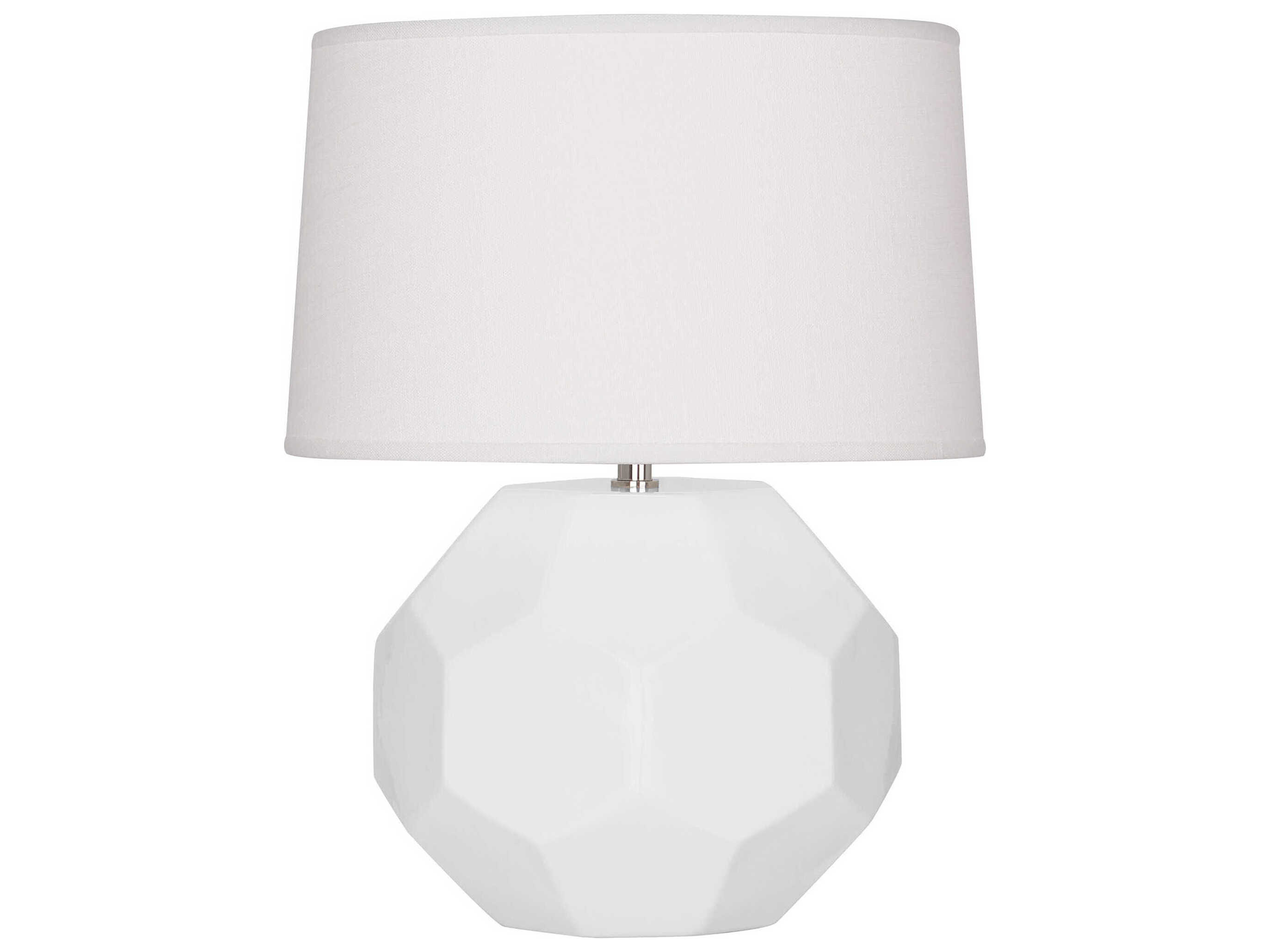 Robert Abbey Franklin Daisy Glazed White Table Lamp