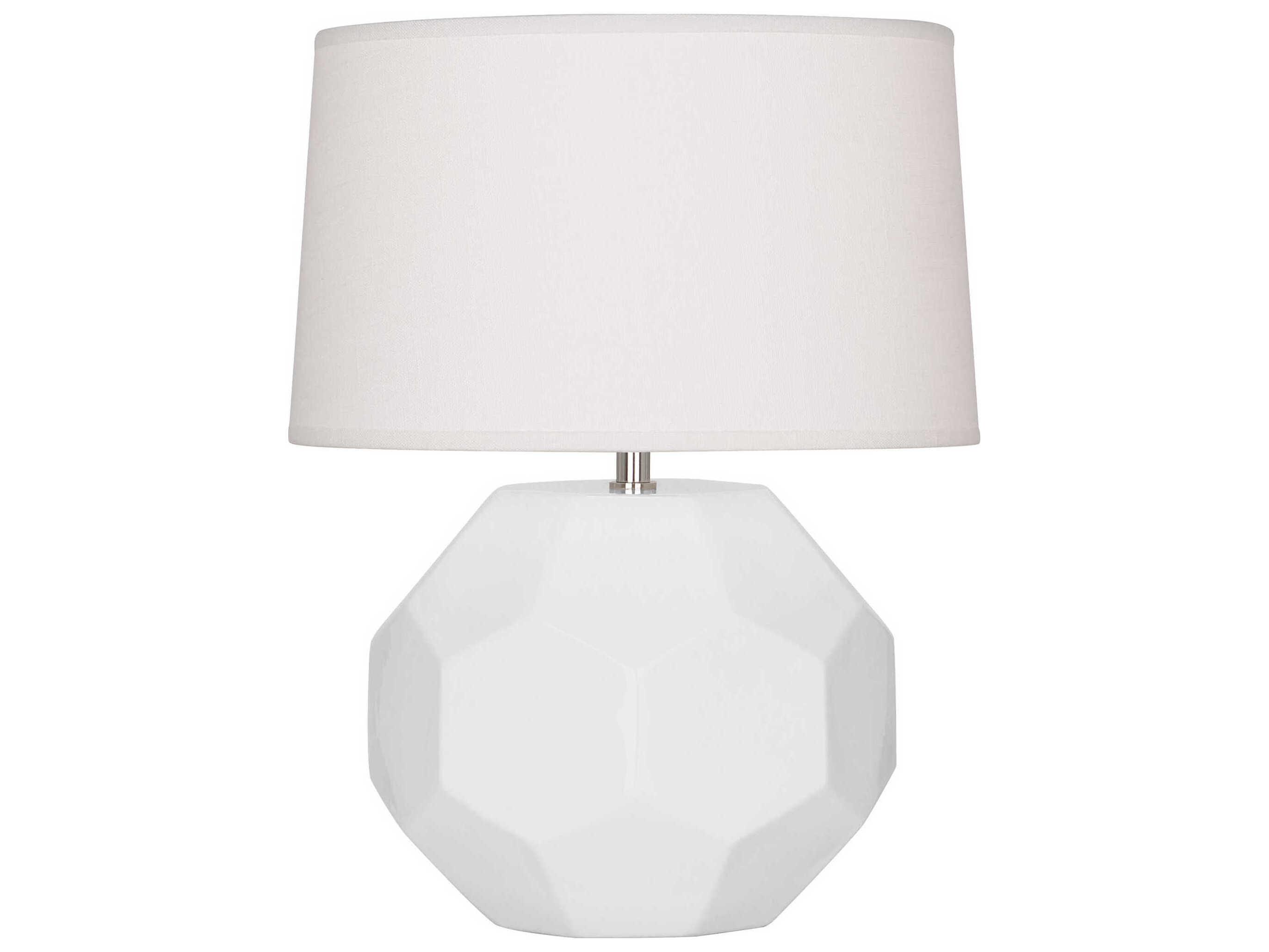 Robert Abbey Franklin Daisy Glazed White Table Lamp