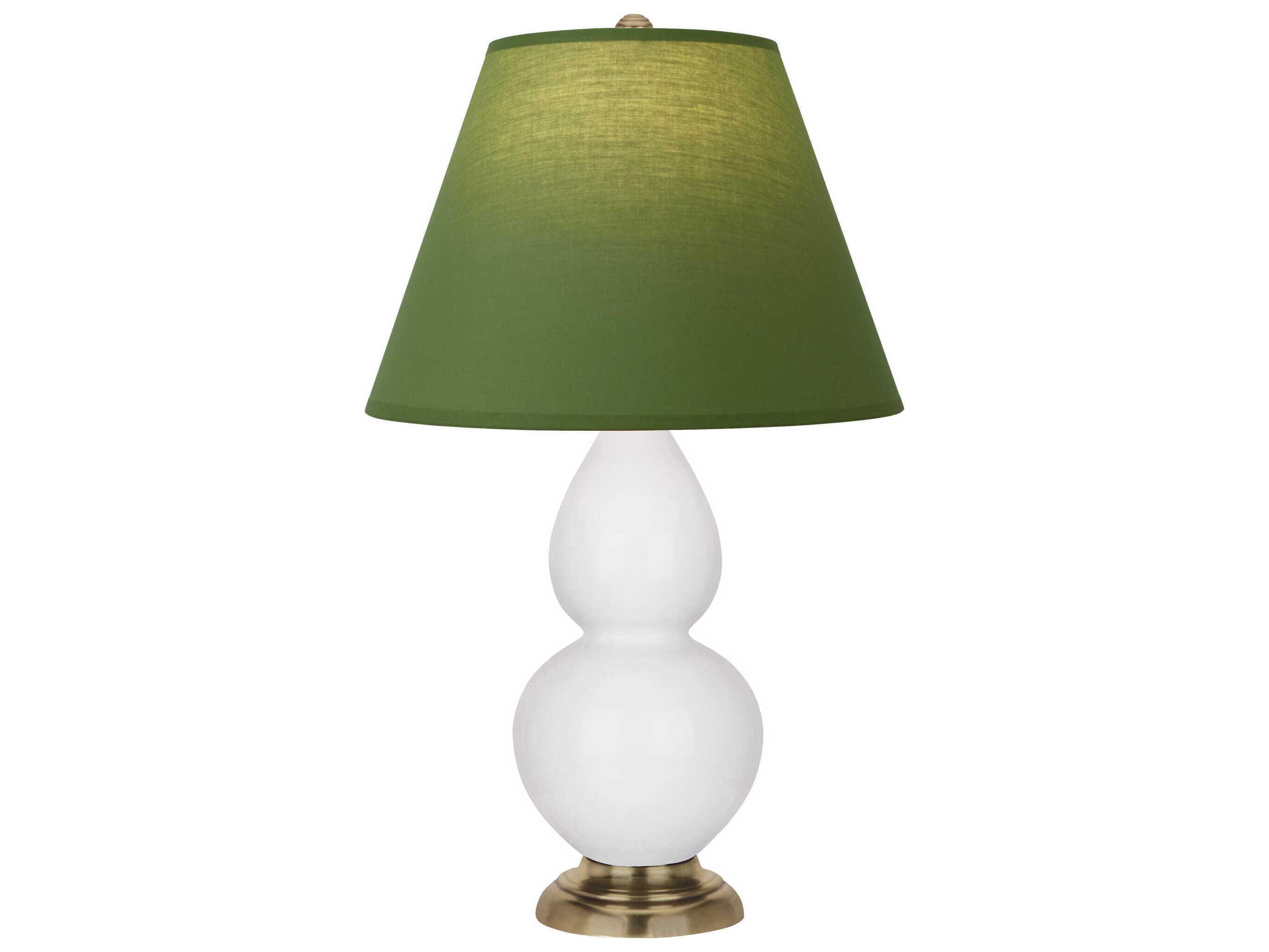 Robert Abbey Small Double Gourd Daisy Glazed White Table Lamp