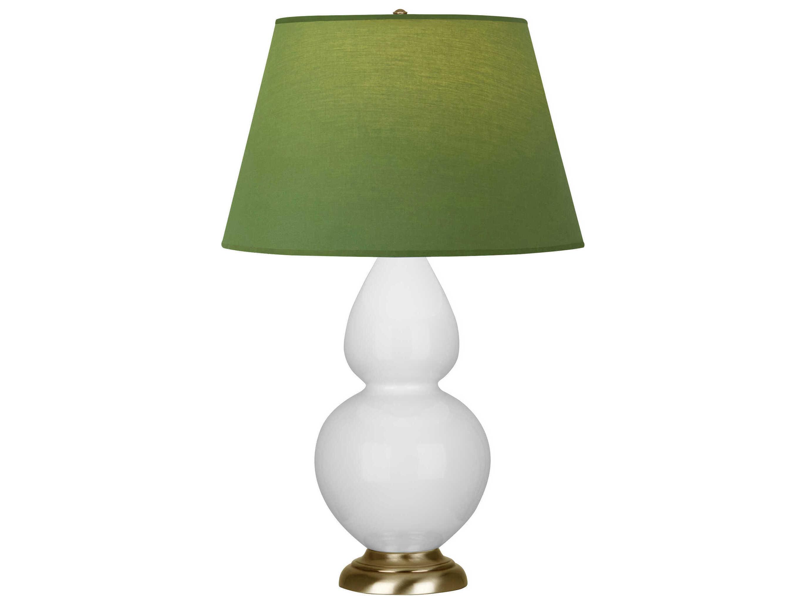 Robert Abbey Double Gourd Daisy Glazed White Buffet Lamp