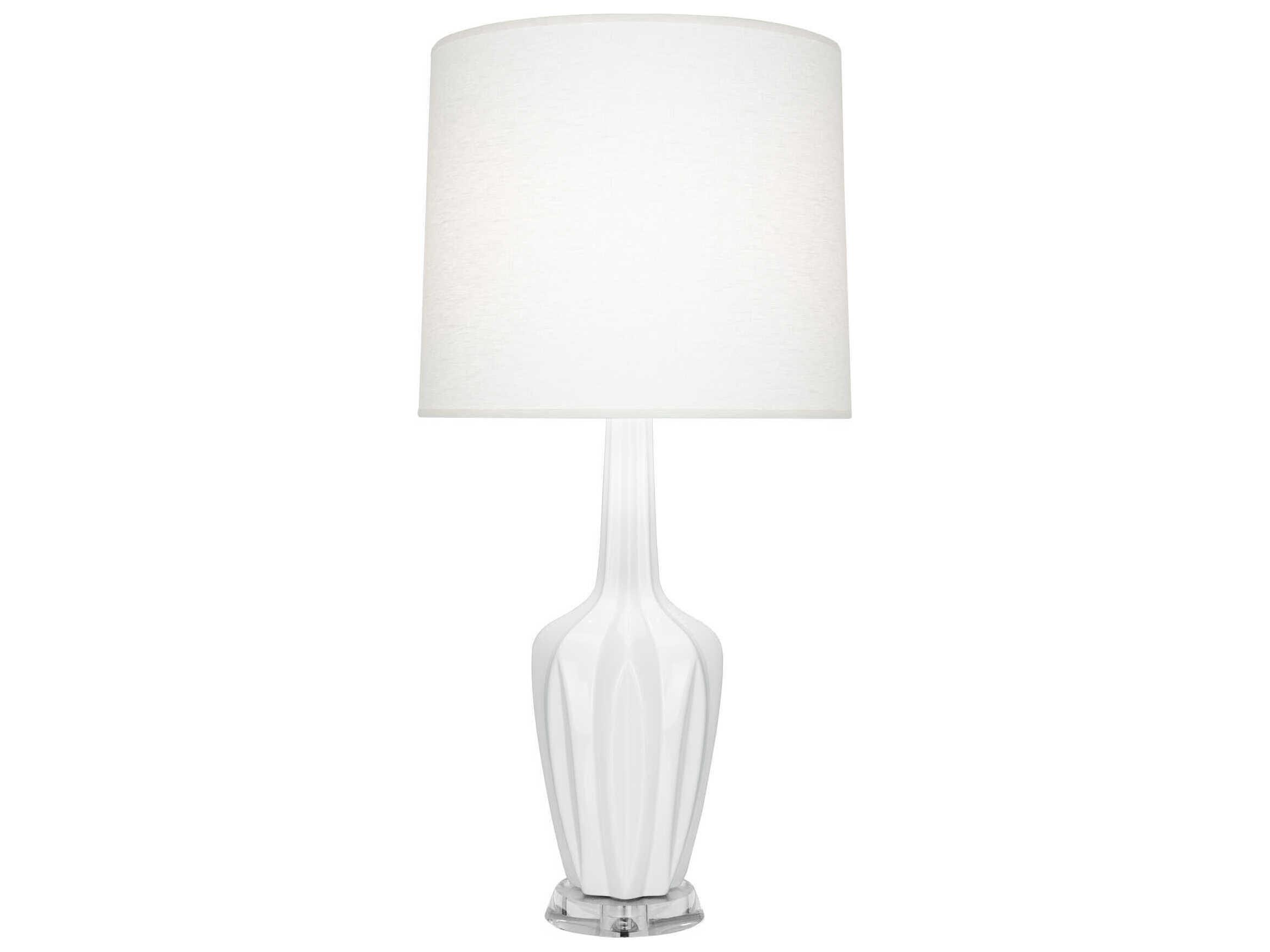 Robert Abbey Emma Daisy Glazed White Buffet Lamp