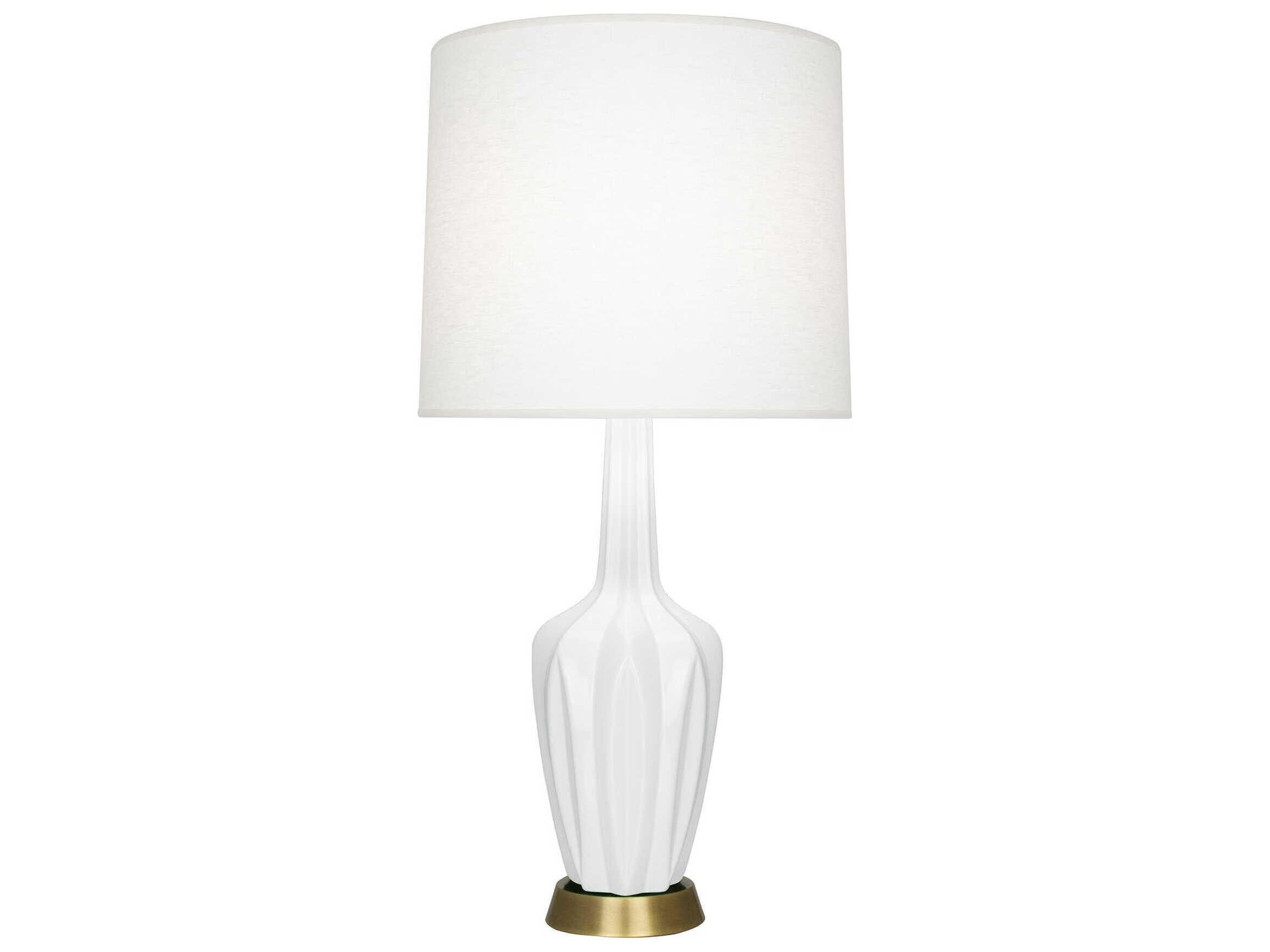 Robert Abbey Emma Daisy Glazed White Buffet Lamp
