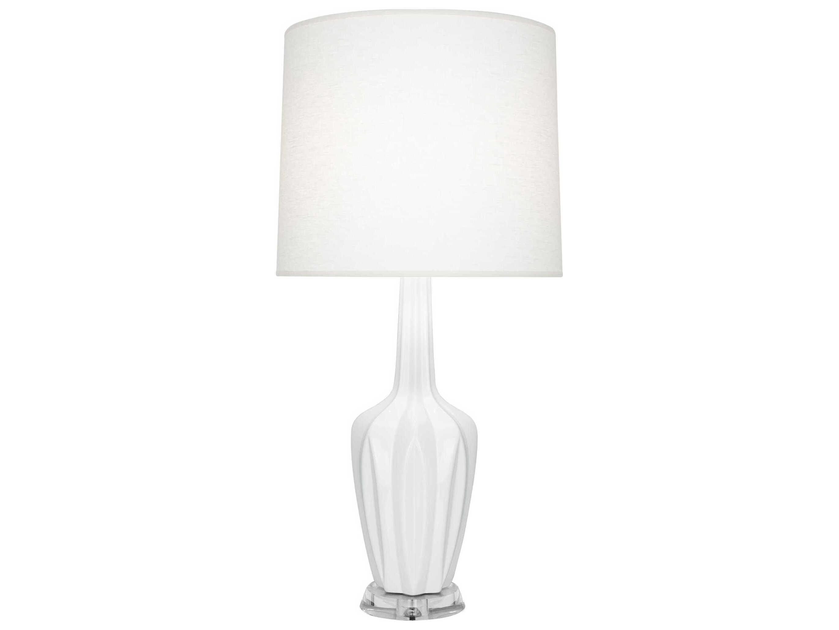 Robert Abbey Emma Daisy Glazed White Buffet Lamp