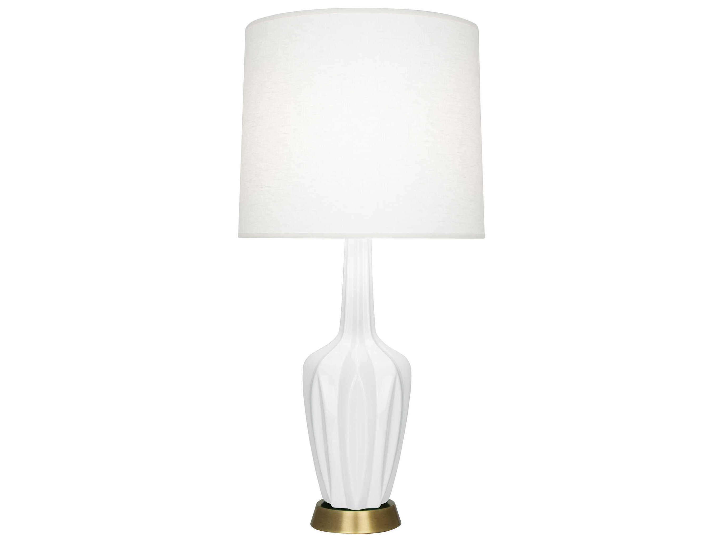 Robert Abbey Emma Daisy Glazed White Buffet Lamp