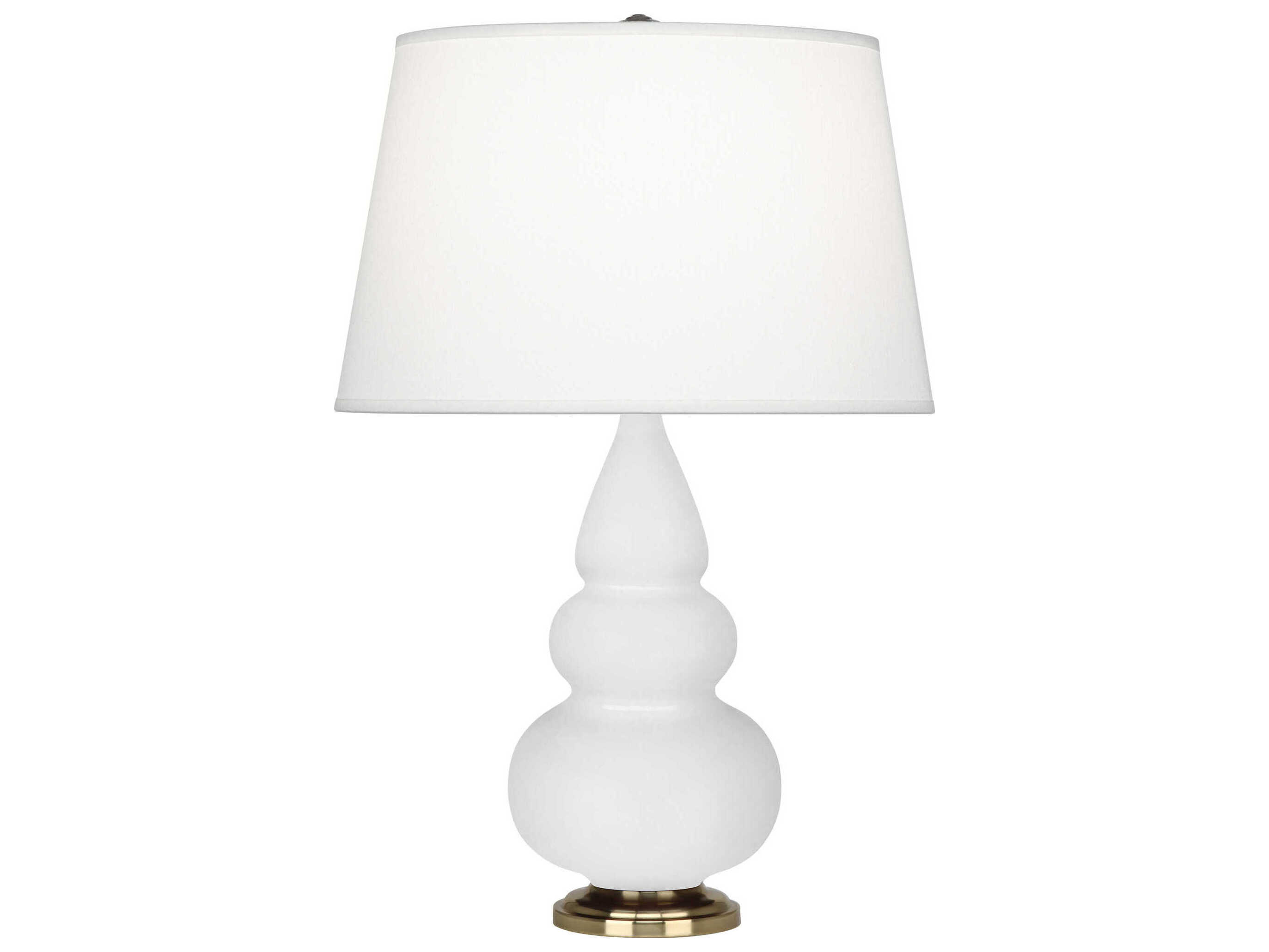 Robert Abbey Small Triple Gourd Daisy Glazed White Table Lamp