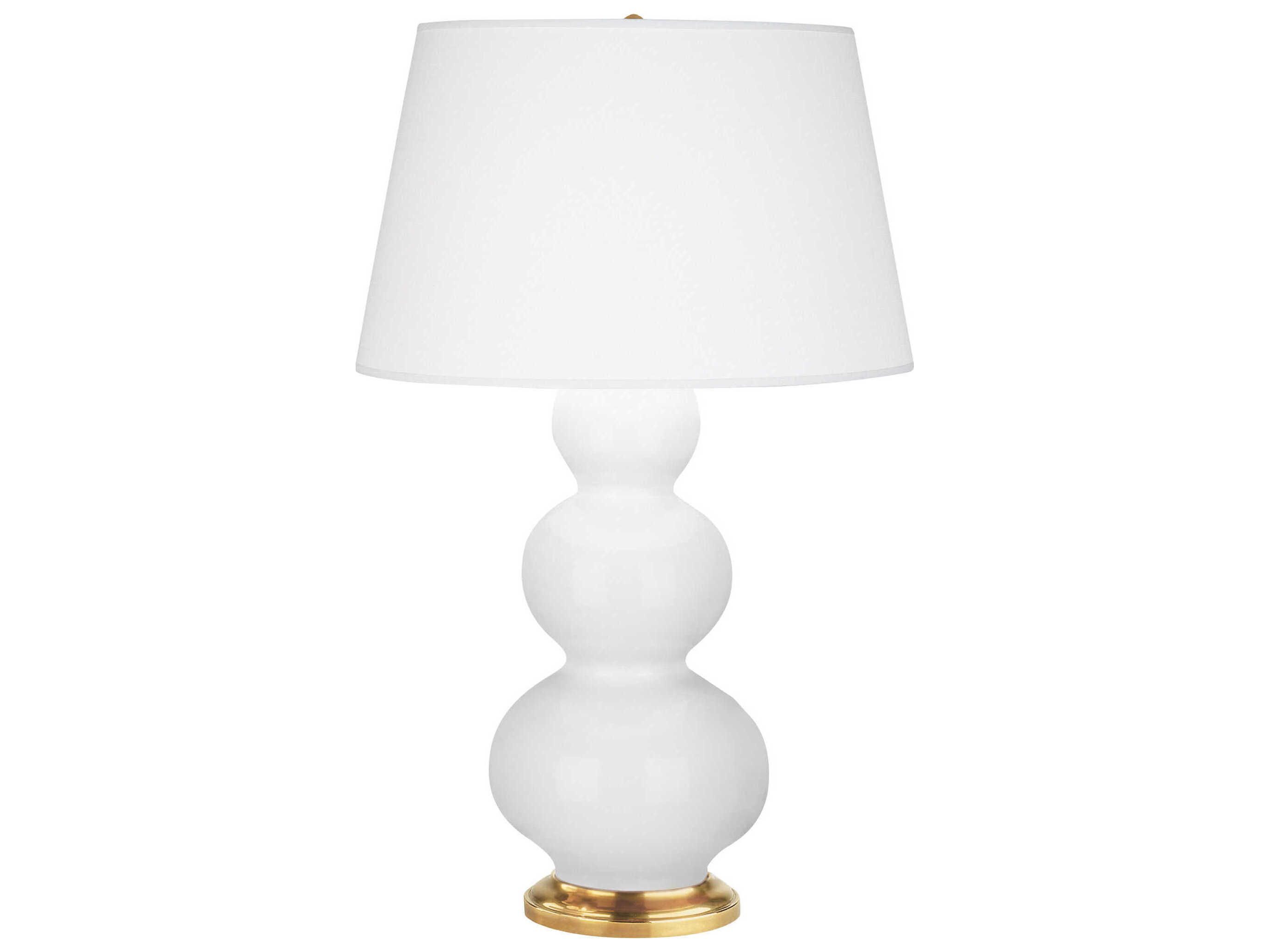 Robert Abbey Triple Gourd Daisy Glazed White Buffet Lamp