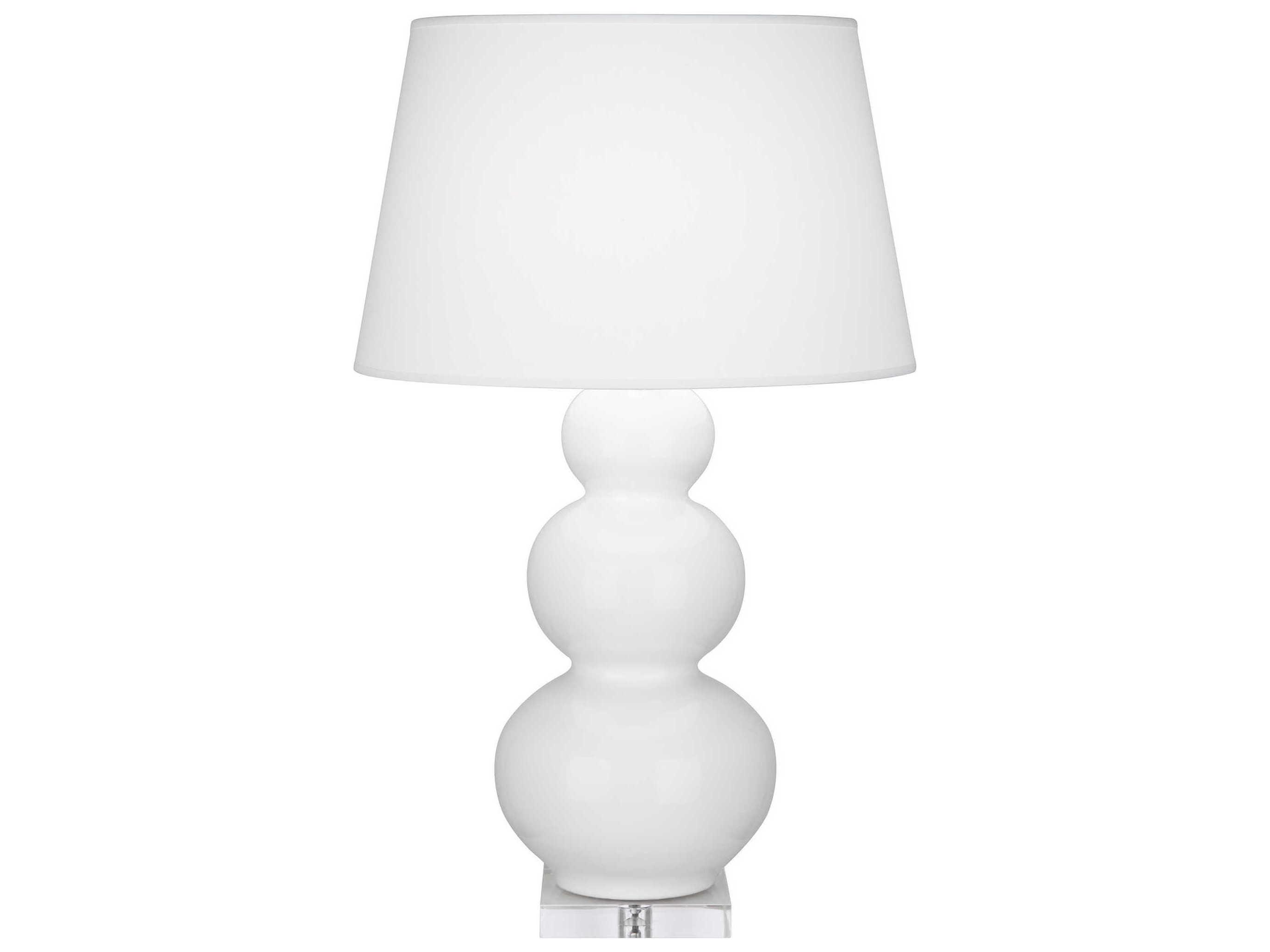 Robert Abbey Triple Gourd Daisy Glazed White Buffet Lamp