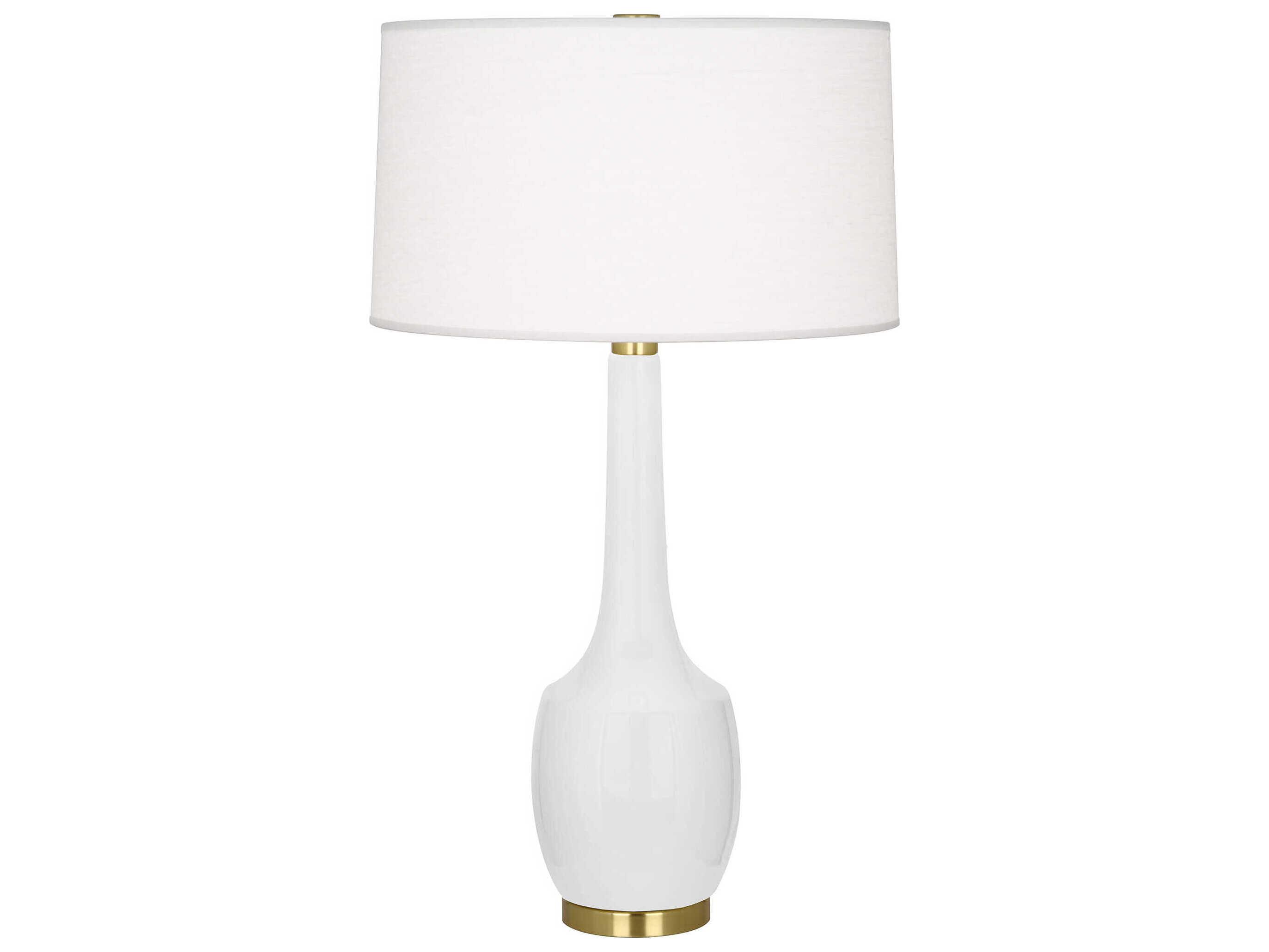 Robert Abbey Delilah Daisy Glazed White Buffet Lamp