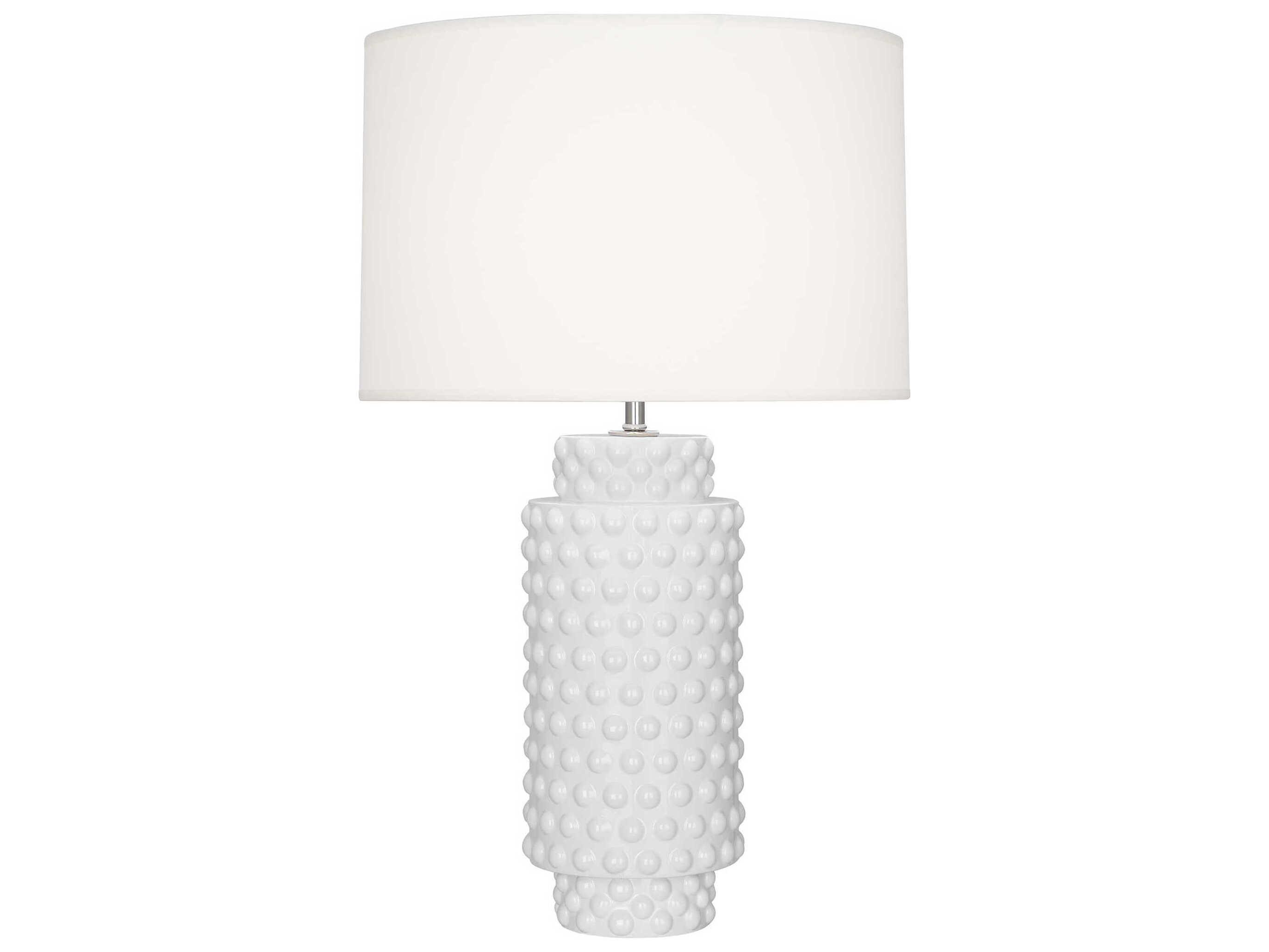 Robert Abbey Dolly Daisy Glazed Textured White Buffet Lamp
