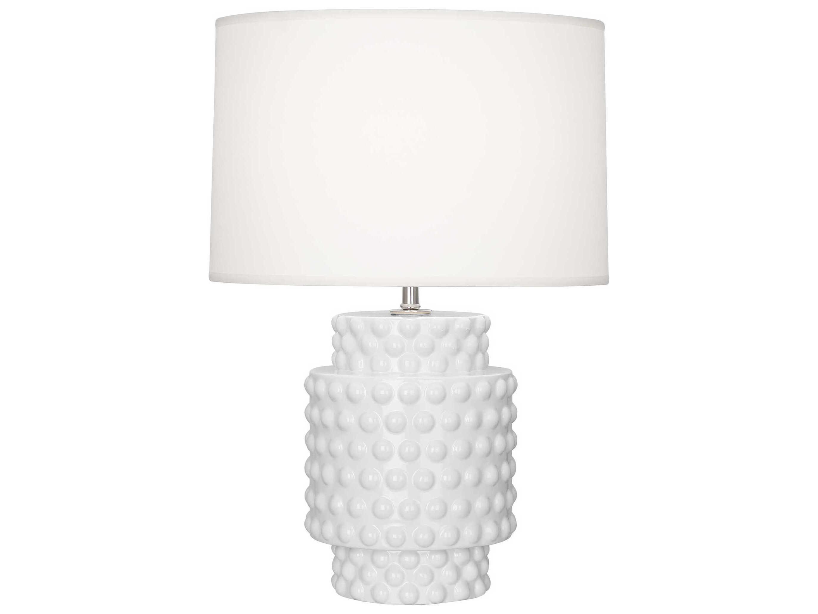 Robert Abbey Dolly Daisy Glazed Textured White Table Lamp
