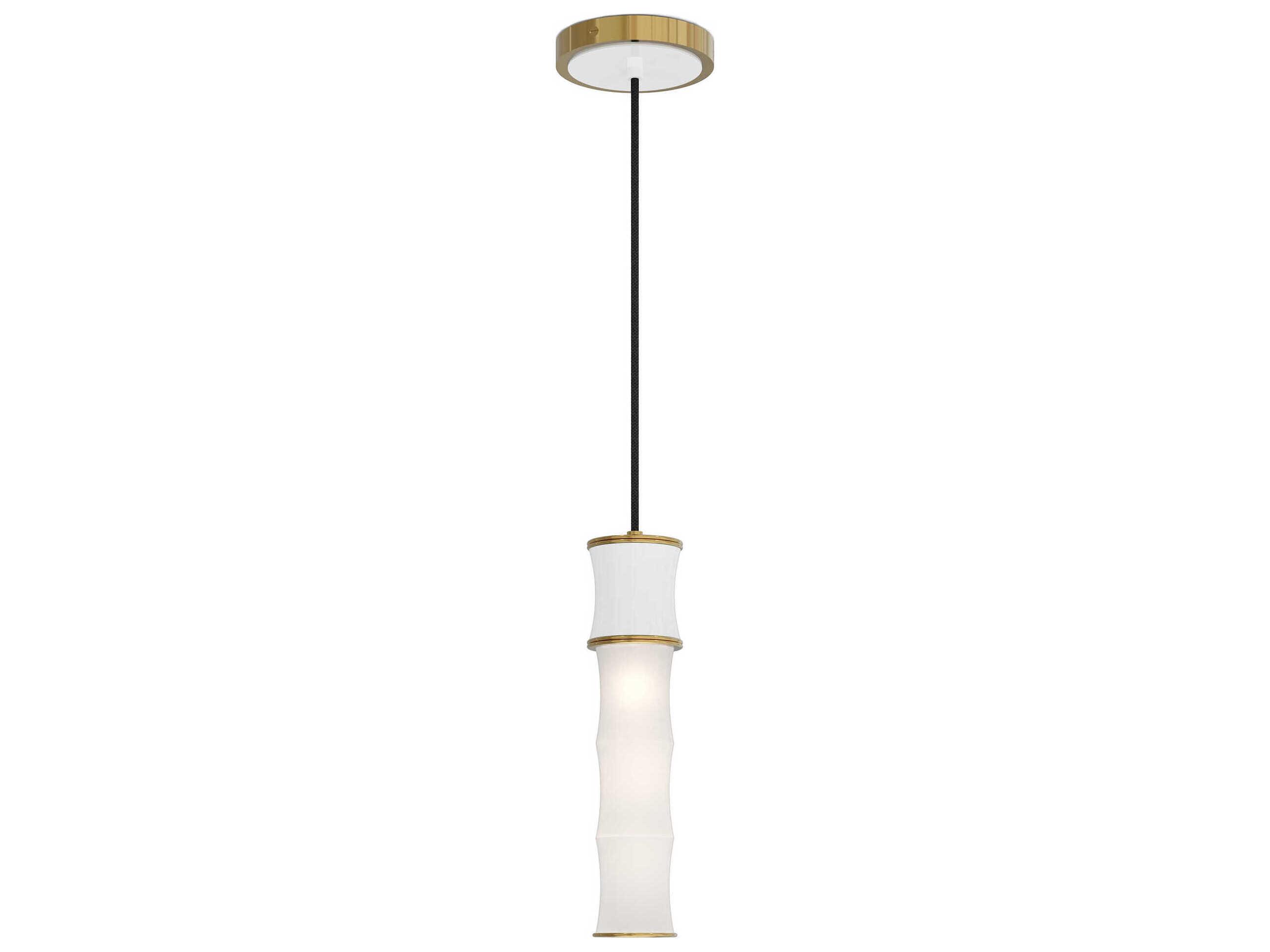 Robert Abbey Kane 1-Light Daisy White Cylinder Mini Pendant