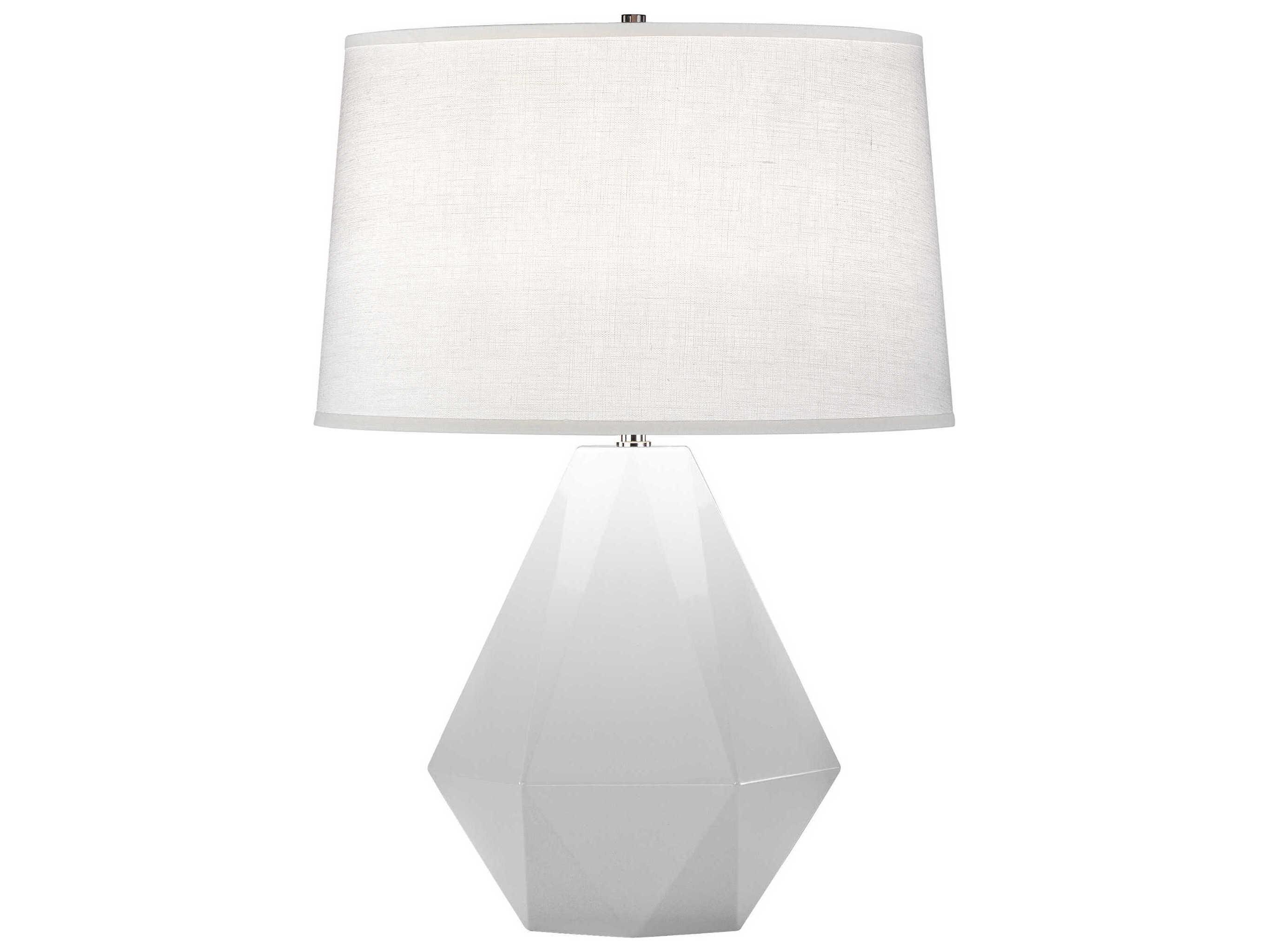 Robert Abbey Delta Daisy Glazed White Table Lamp