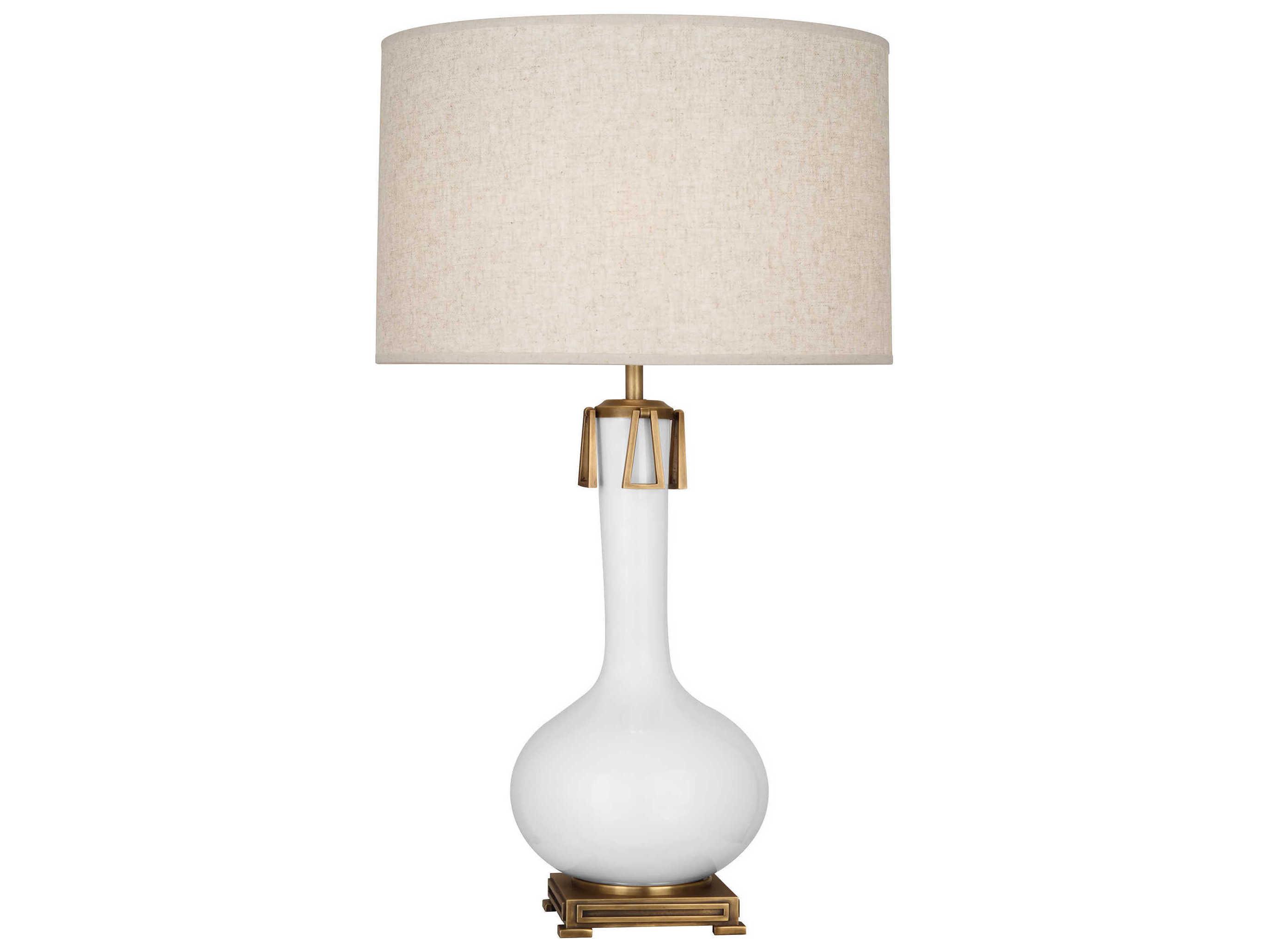 Robert Abbey Athena Daisy Glazed Aged Brass Buffet Lamp