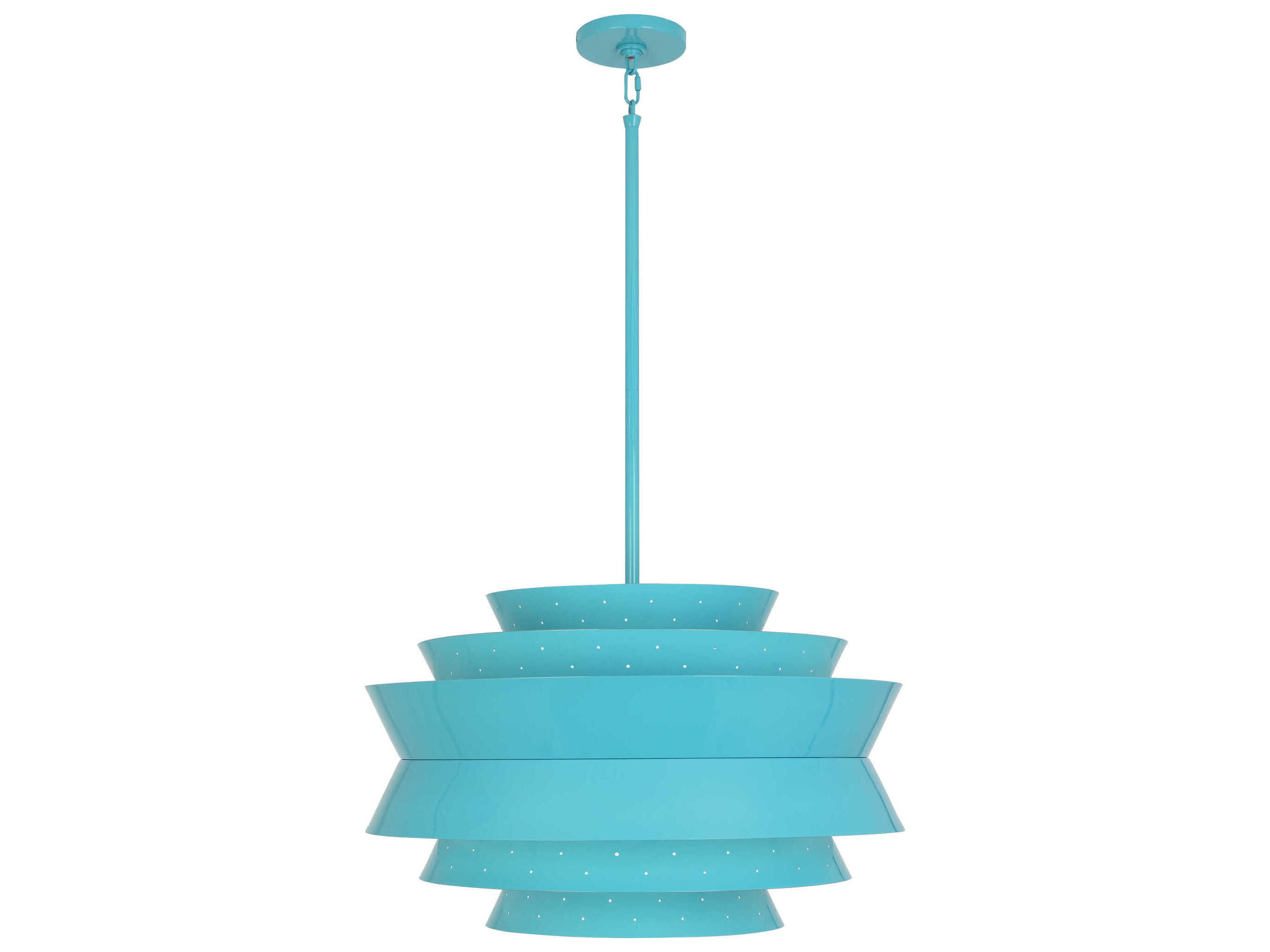 Robert Abbey Pierce 3-Light Egg Blue Gloss Tiered Pendant