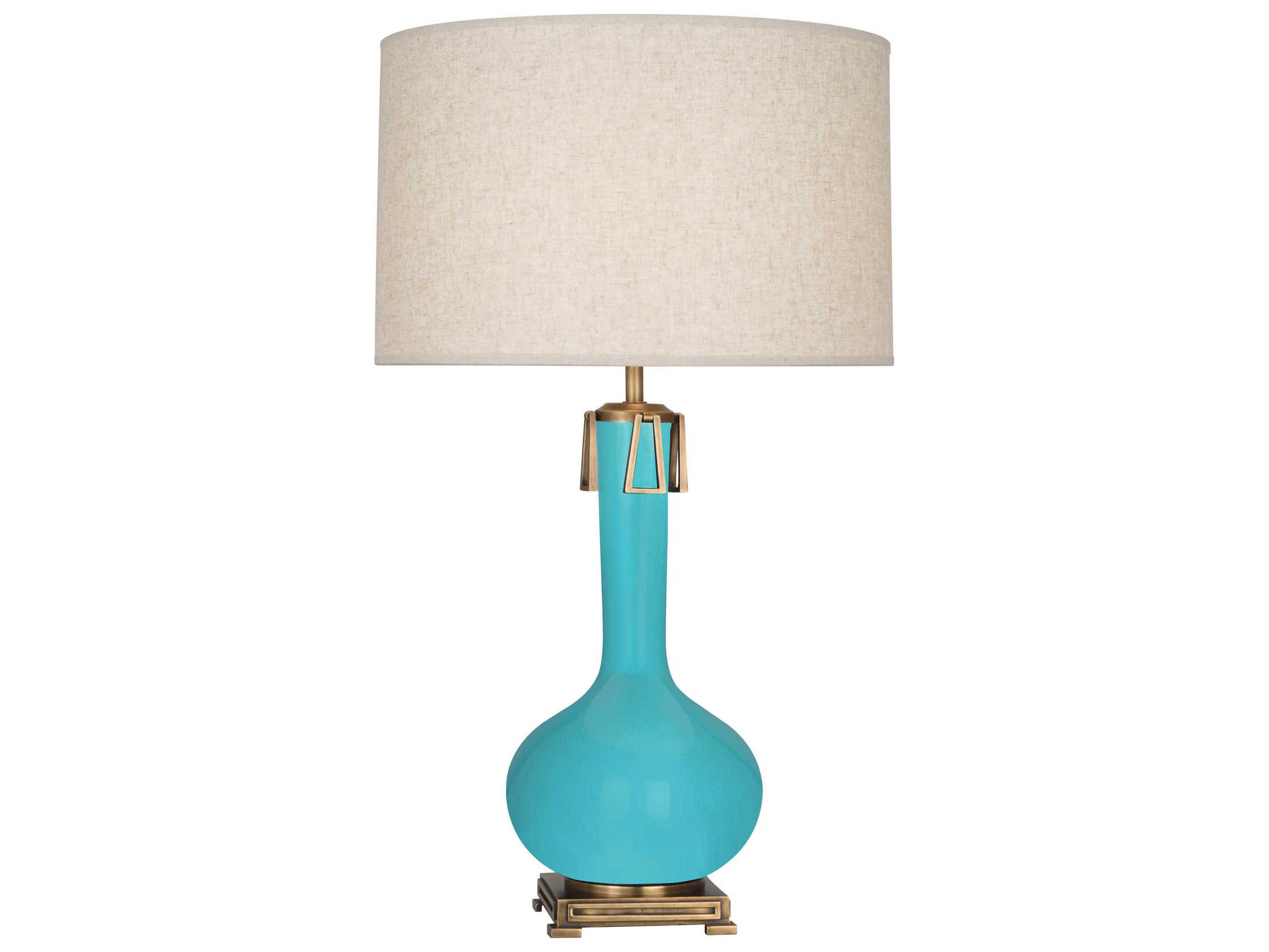 Robert Abbey Athena Egg Blue Glazed Aged Brass Buffet Lamp