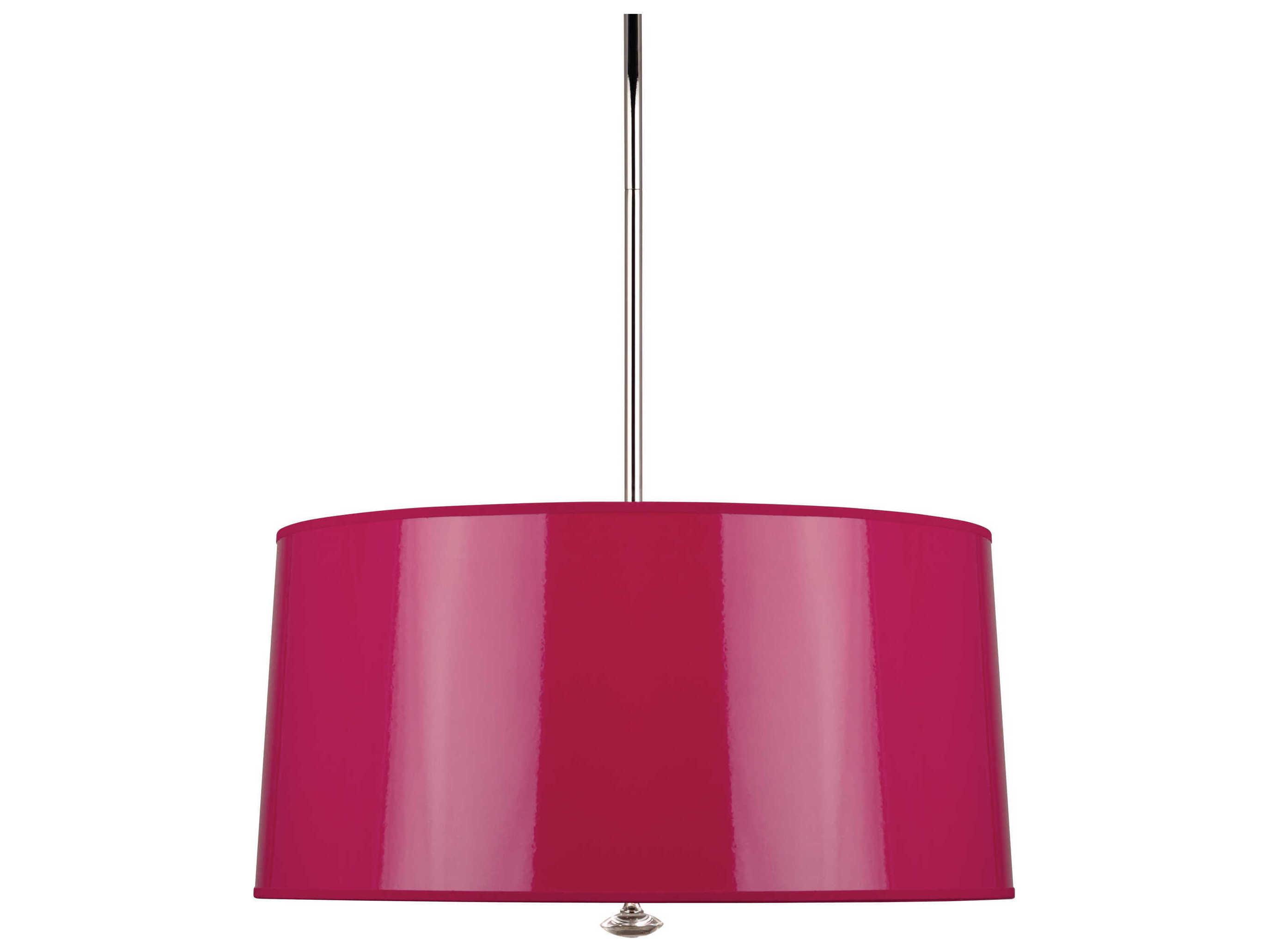 Robert Abbey Penelope 3-Light Polished Nickel Pink Drum Pendant