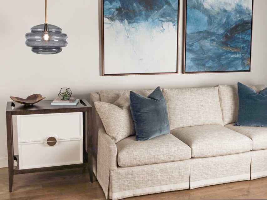 Robert Abbey Horizon 1-Light Modern Brass Smoke Gray Glass Pendant