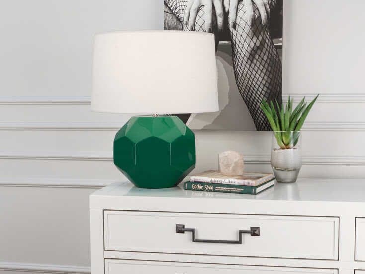 Robert Abbey Franklin Jungle Glazed Green Table Lamp